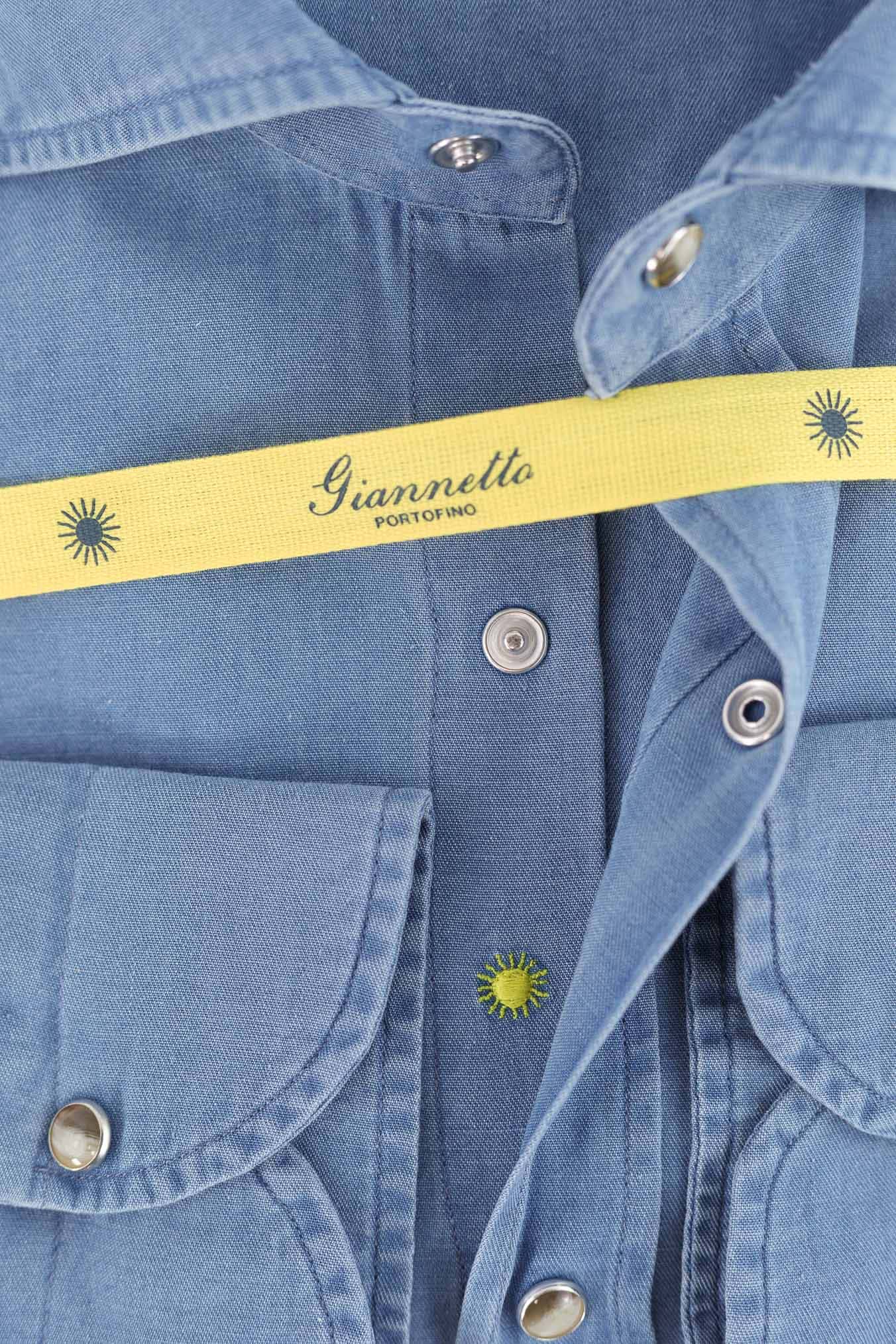 Camicia Texana Denim Marmorizzato SLIM FIT GIANNETTO PORTOFINO