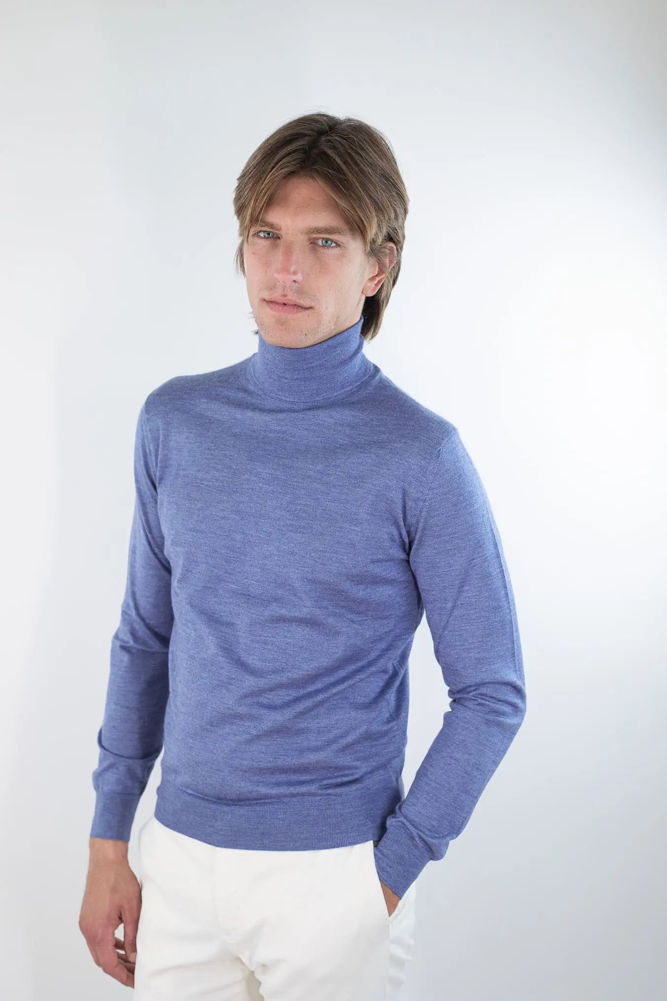 Dolcevita Cashmere e Seta Superlight Avio GUARINO