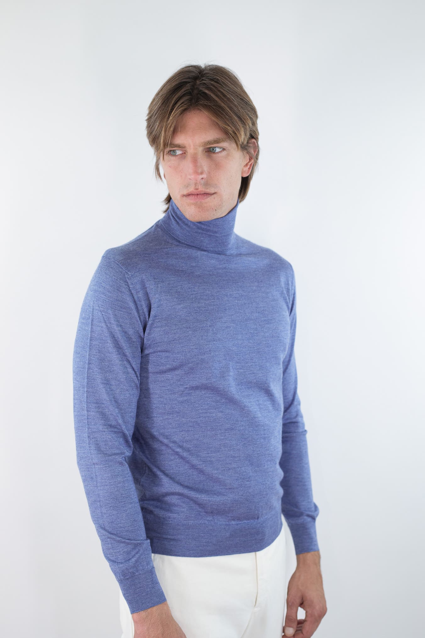 Dolcevita Cashmere e Seta Superlight Avio