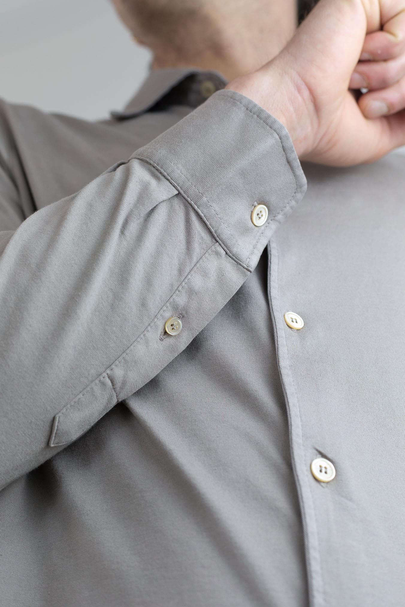 FEDELI Camicia mod. Jason Jersey Cotone Tortora