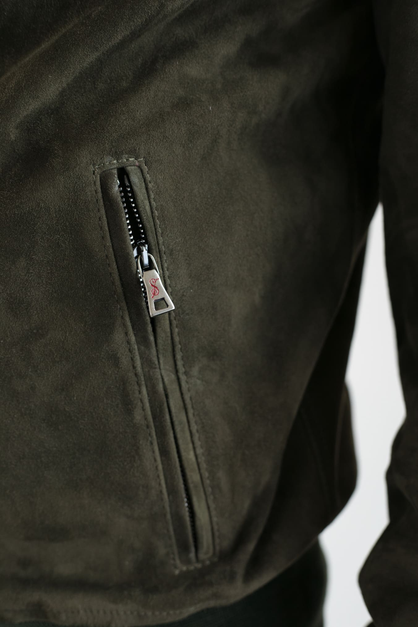 STEWART Giubbino in Suede Verde Prato - Guarino Store