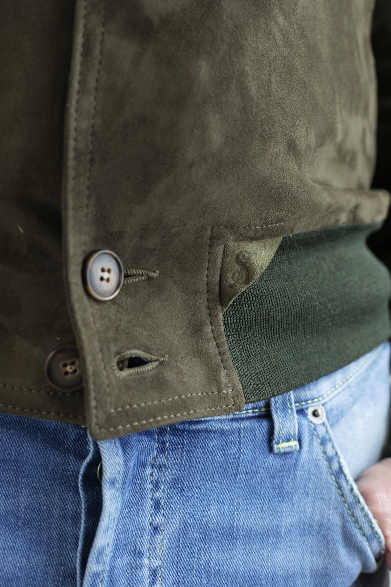 STEWART Giubbino in Suede Verde Prato - Guarino Store