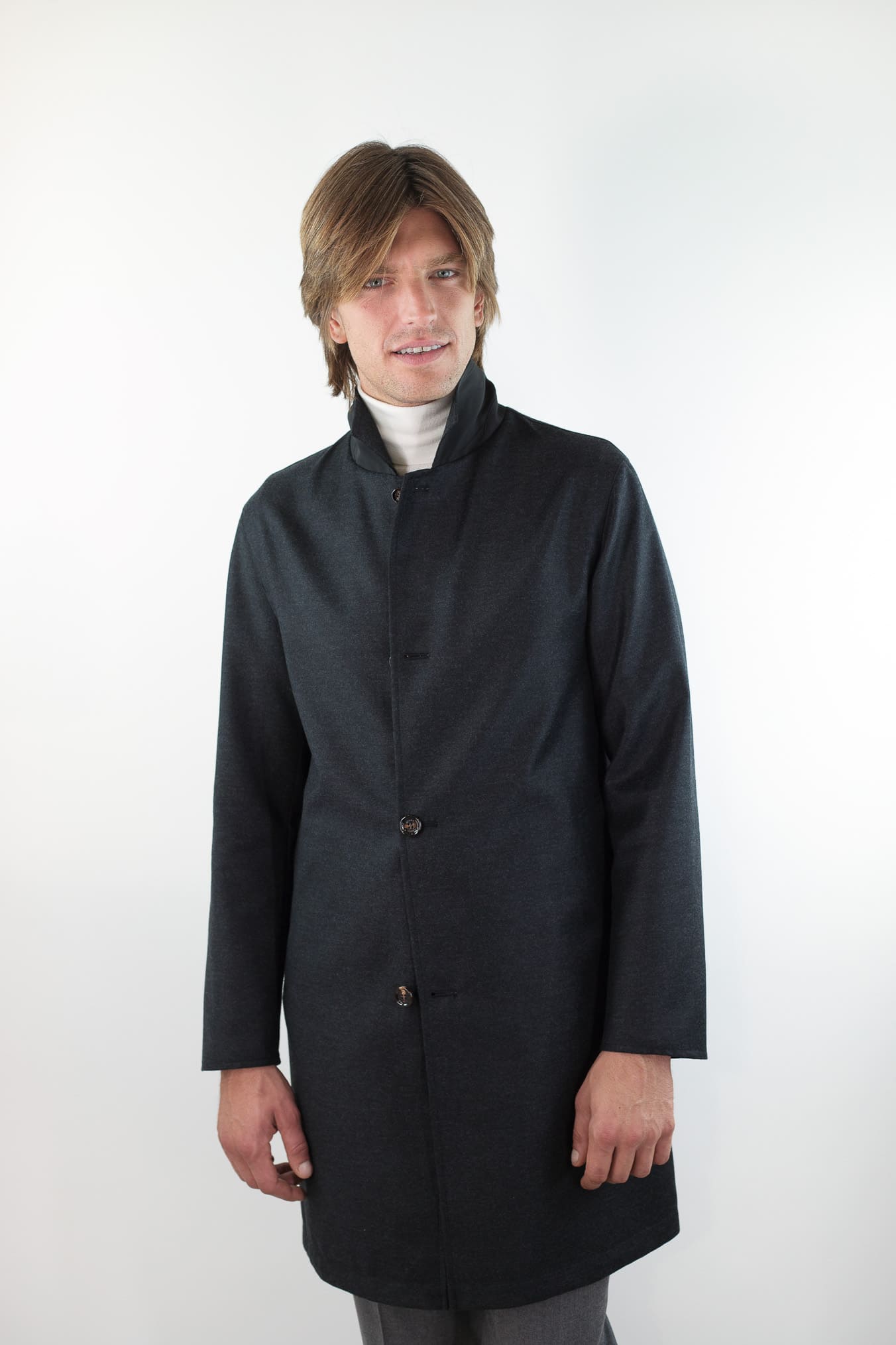 Reversible Wool and Nylon Coat Black/Black