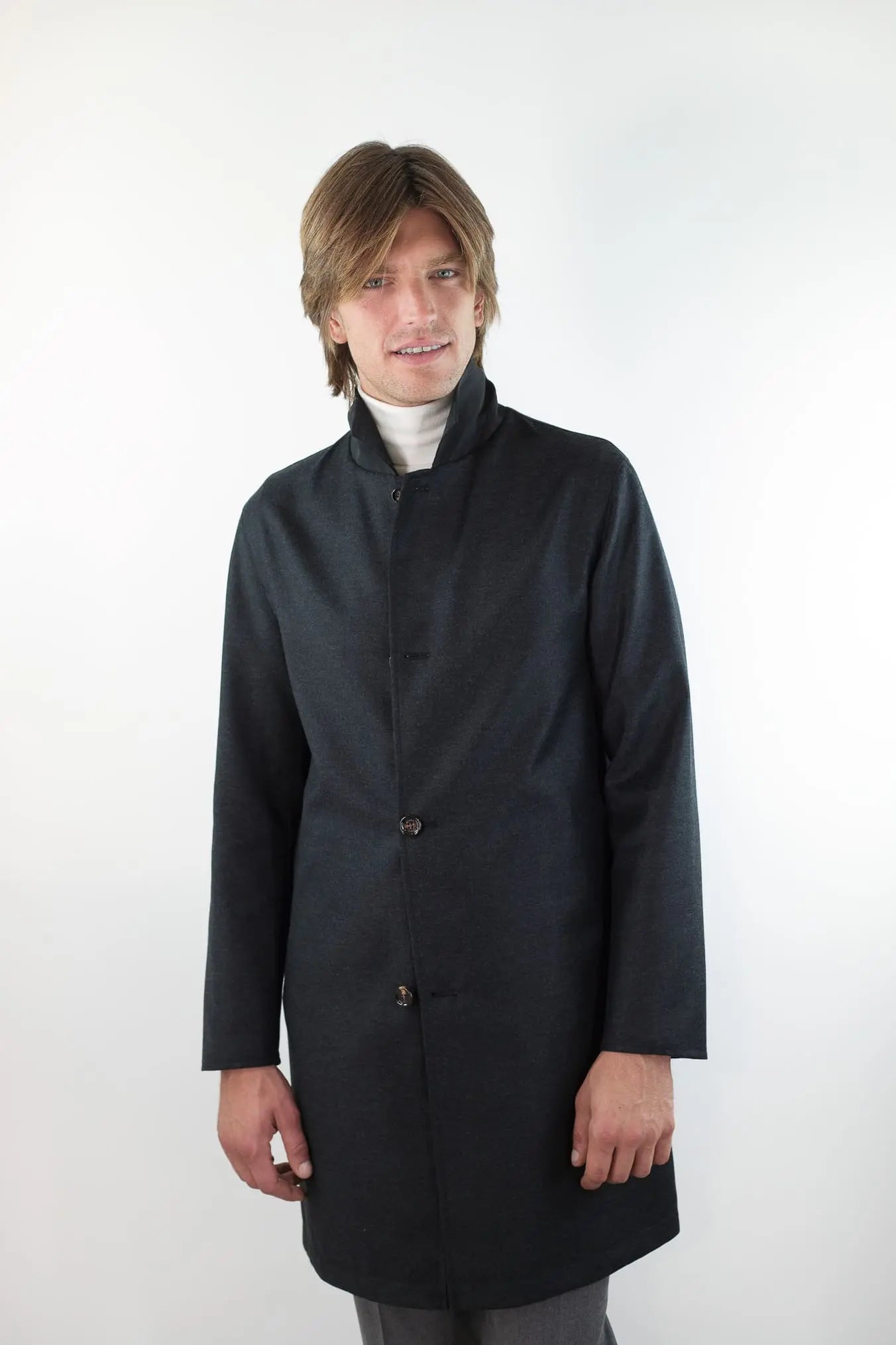 Cappotto Reversibile Lana e Nylon Nero/Nero KIRED