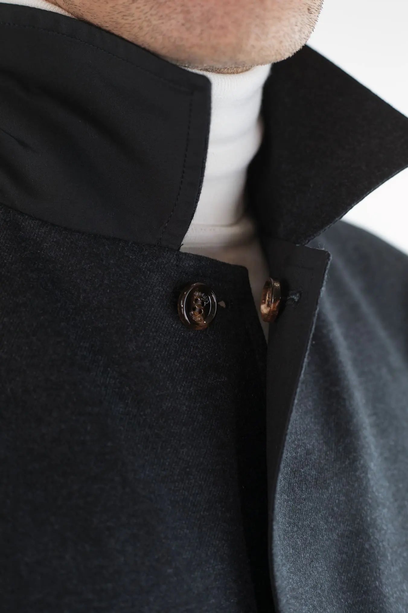 Cappotto Reversibile Lana e Nylon Nero/Nero KIRED