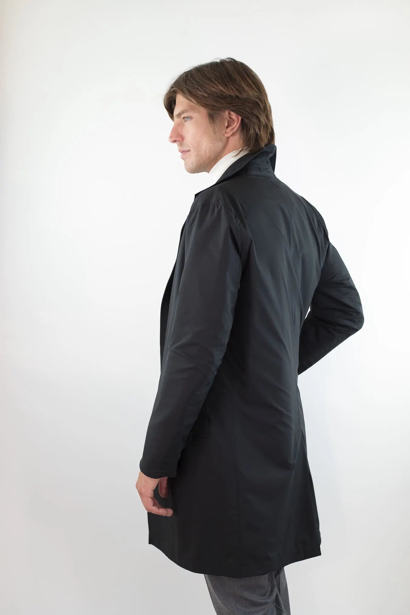 Cappotto Reversibile Lana e Nylon Nero/Nero KIRED