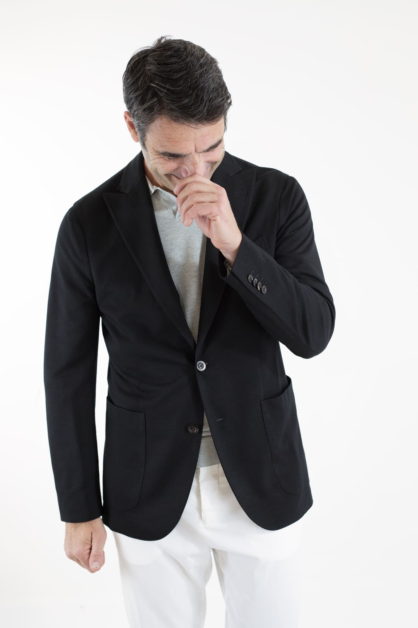 BOGLIOLI Giacca Jersey di Lana Nera - Guarino Store