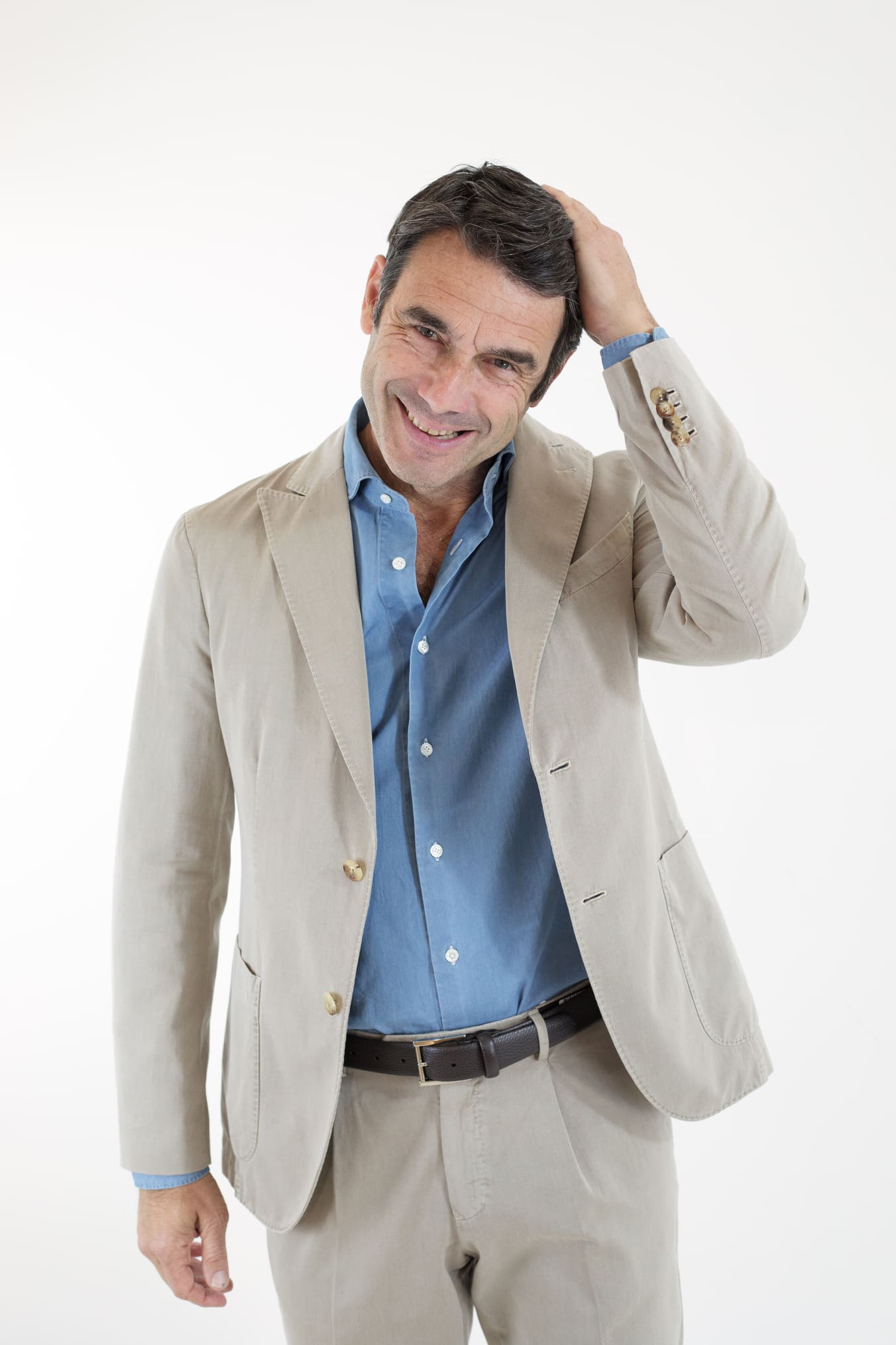 Abito Cotone Lavato Beige Petto a Lancia BOGLIOLI