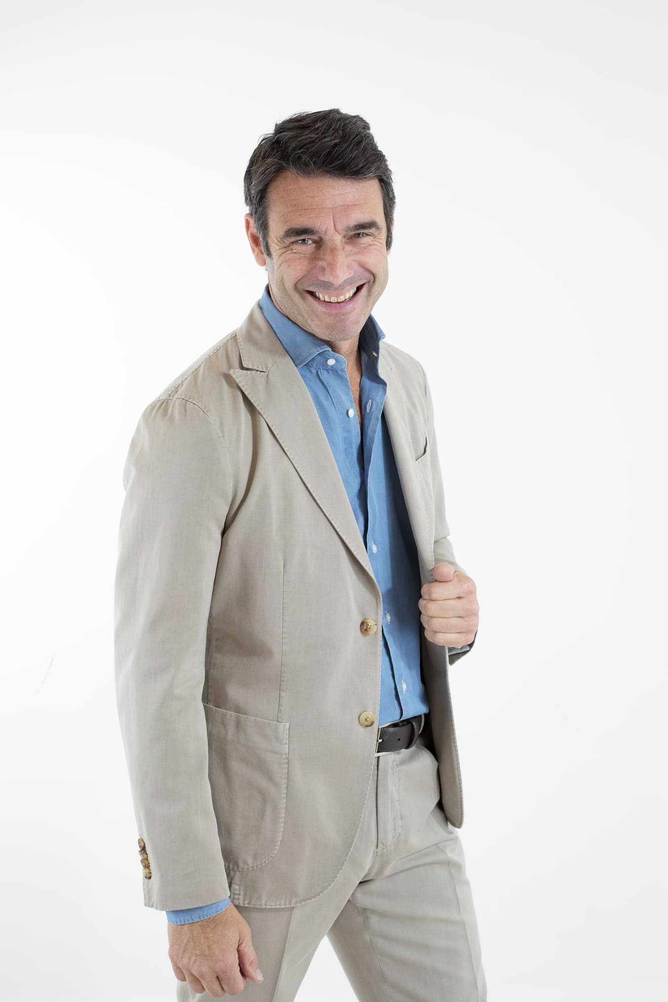 Abito Cotone Lavato Beige Petto a Lancia BOGLIOLI