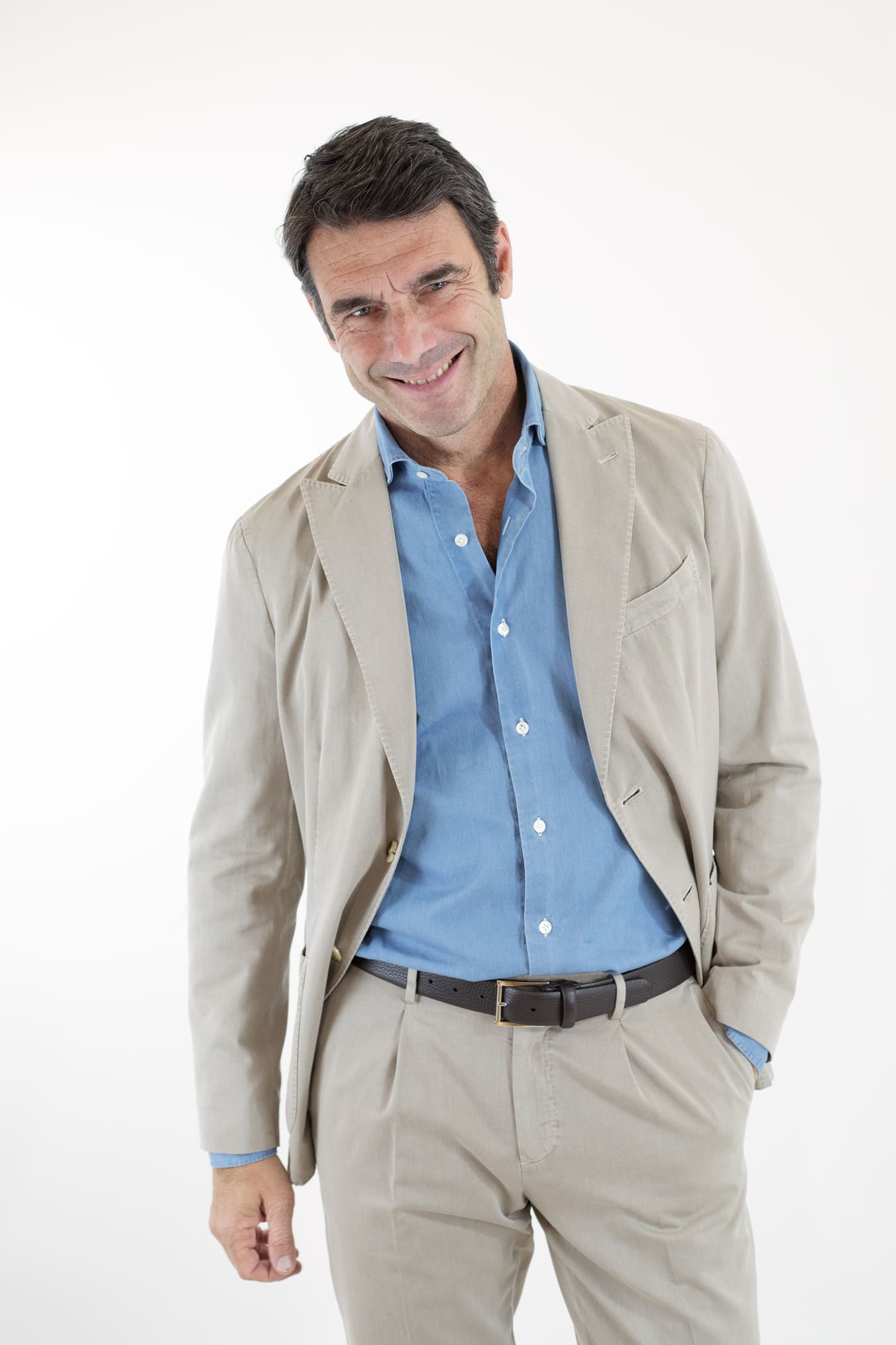 Abito Cotone Lavato Beige Petto a Lancia BOGLIOLI