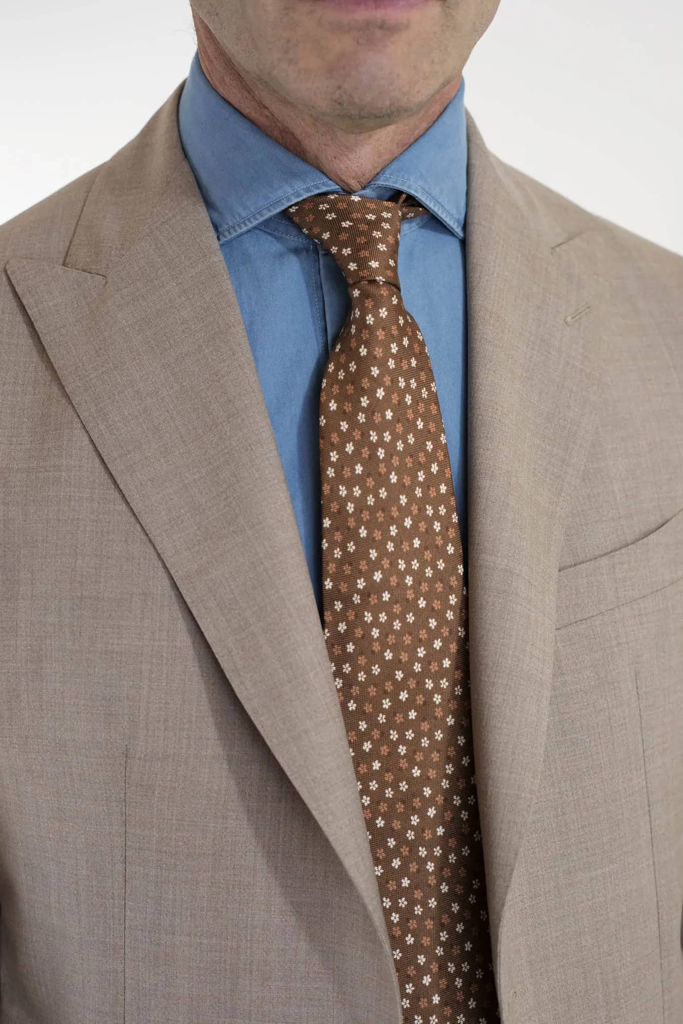ABITO Monopetto Fresco Lana e Seta Beige - Guarino Store