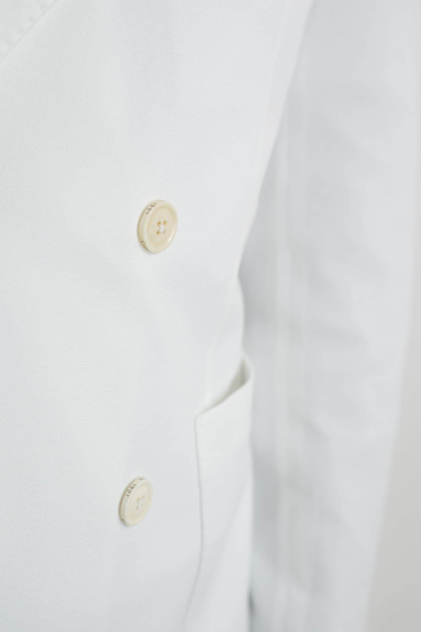Giacca Doppiopetto Jersey Cotone Piquet Bianco CIRCOLO 1901