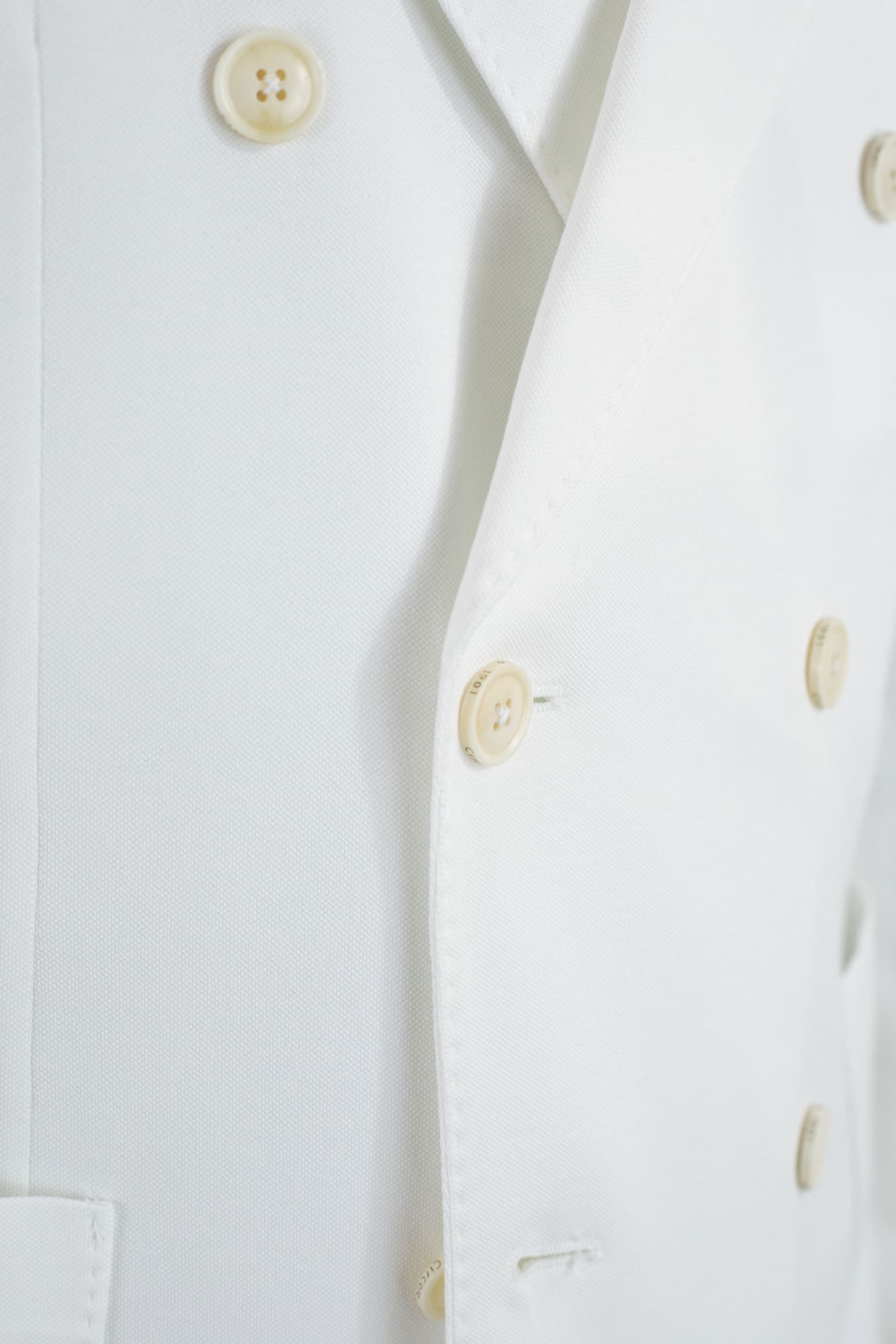 Giacca Doppiopetto Jersey Cotone Piquet Bianco CIRCOLO 1901