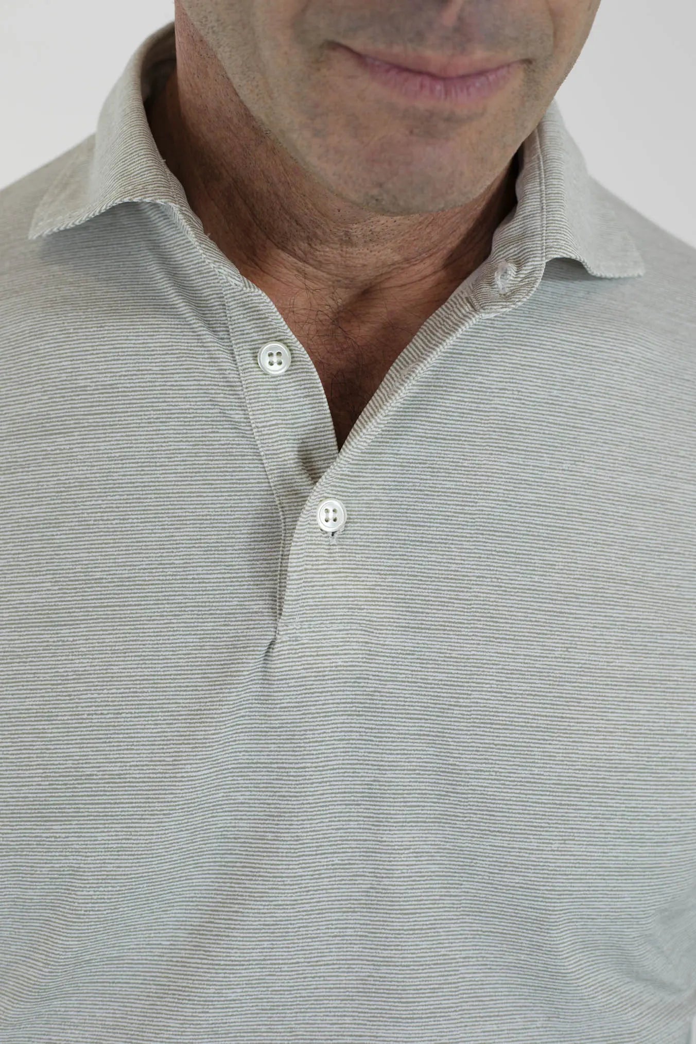 FFF Polo Active ML Beige Righine Orizzontali - Guarino Store