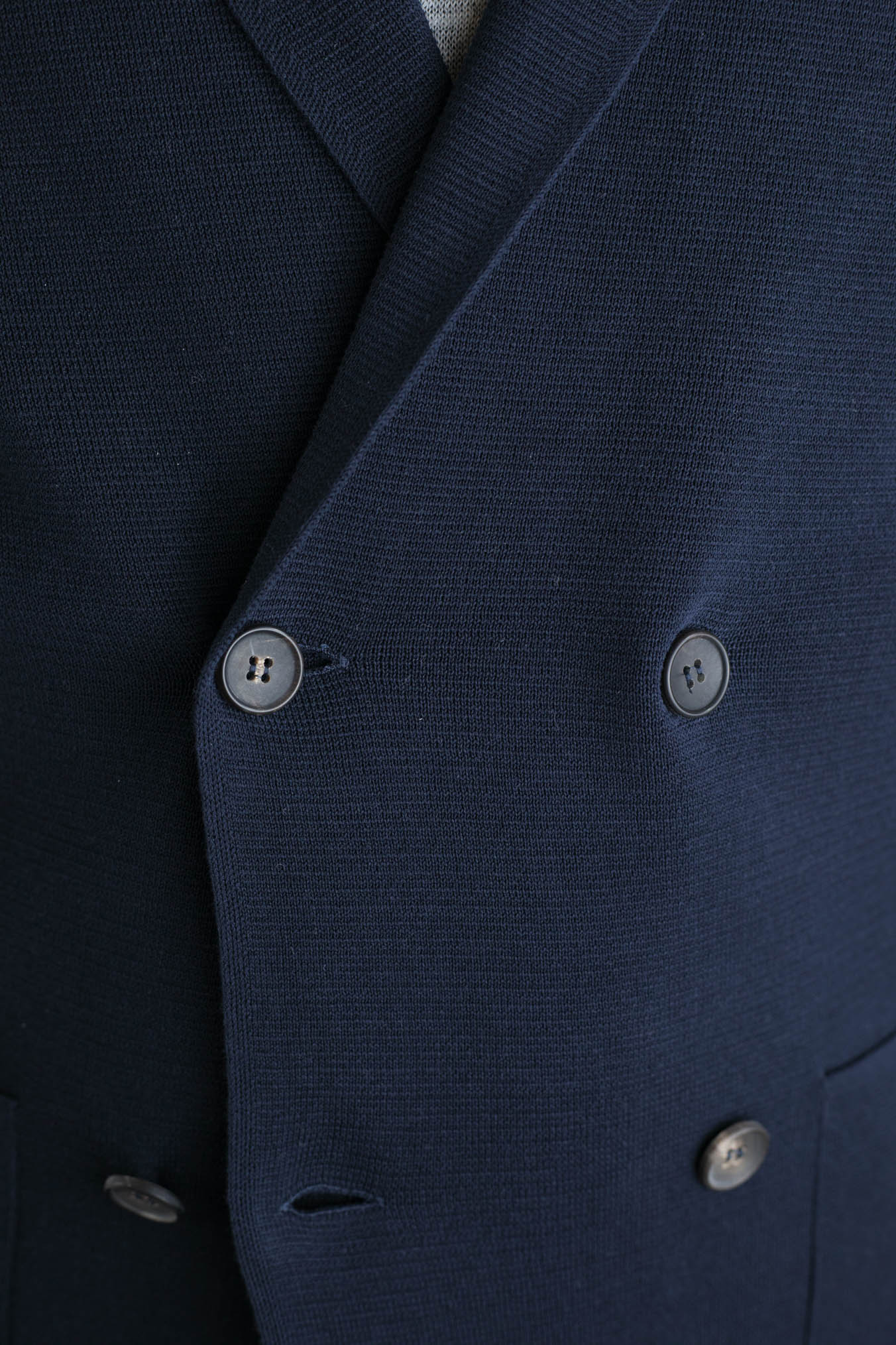 GUARINO Giacca Maglia Doppiopetto in Jersey Cotone Blu Navy - Guarino Store