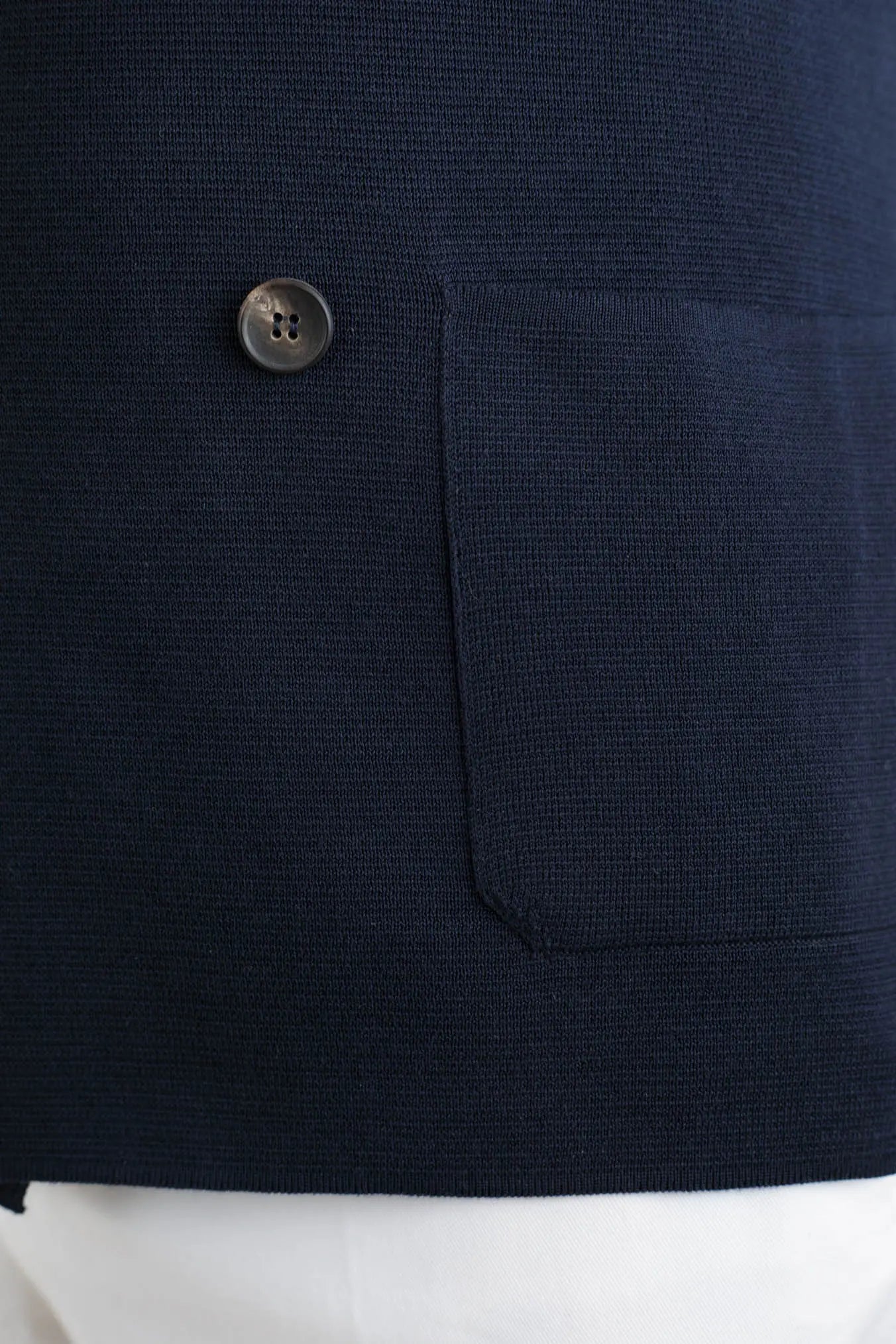 GUARINO Giacca Maglia Doppiopetto in Jersey Cotone Blu Navy - Guarino Store