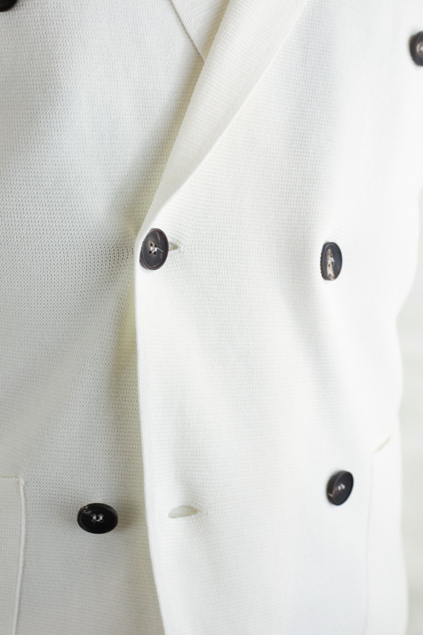 GUARINO Giacca Maglia Doppiopetto in Jersey Cotone Bianca - Guarino Store