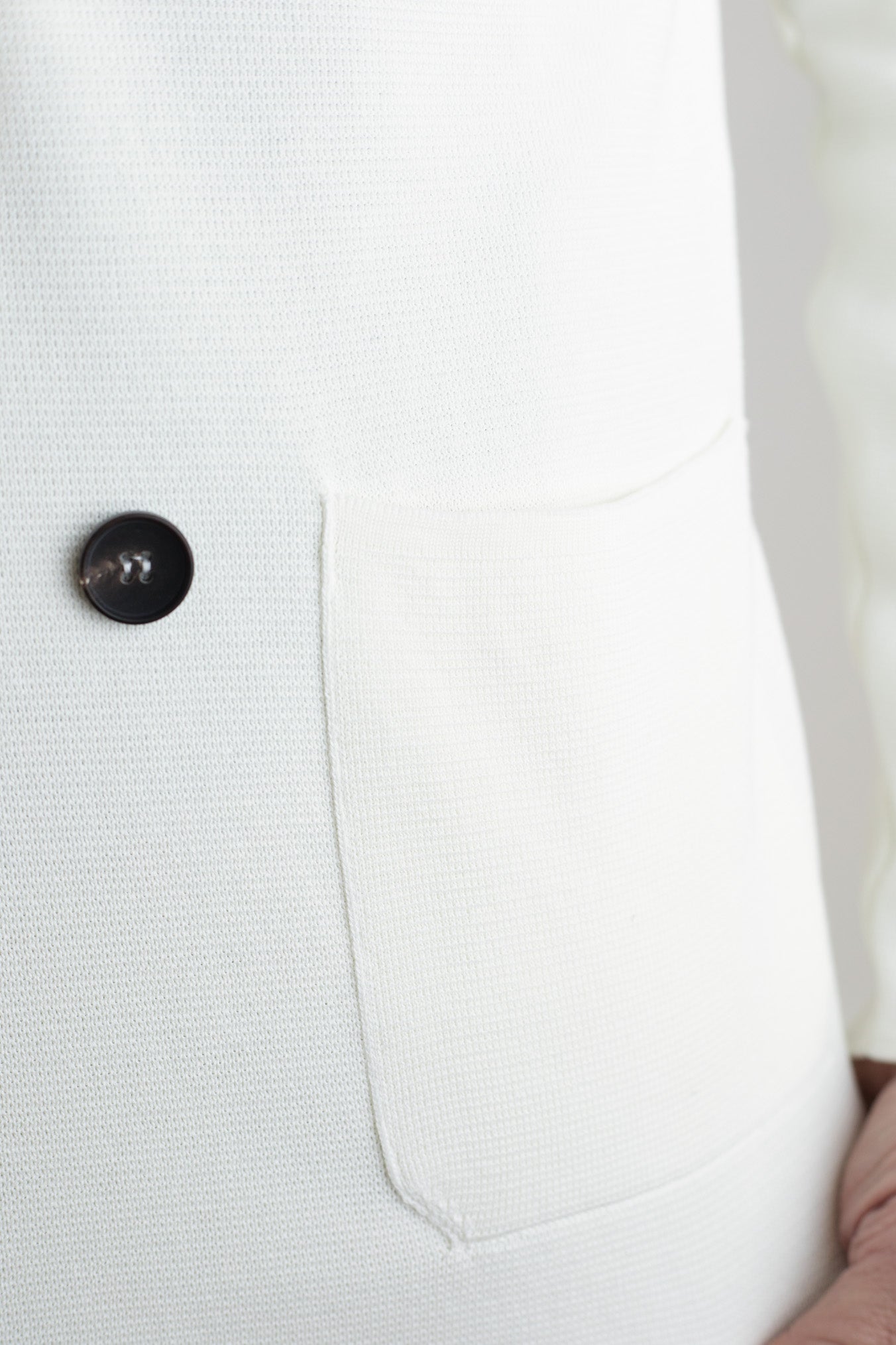 GUARINO Giacca Maglia Doppiopetto in Jersey Cotone Bianca - Guarino Store