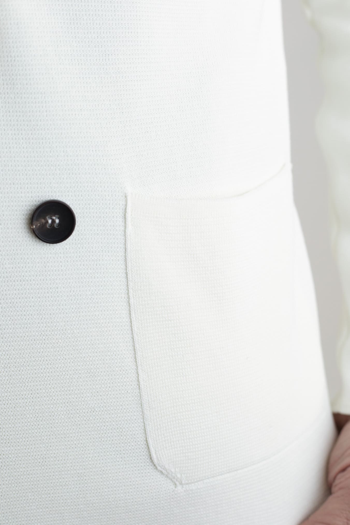 Giacca Maglia Doppiopetto in Jersey Cotone Bianca GUARINO