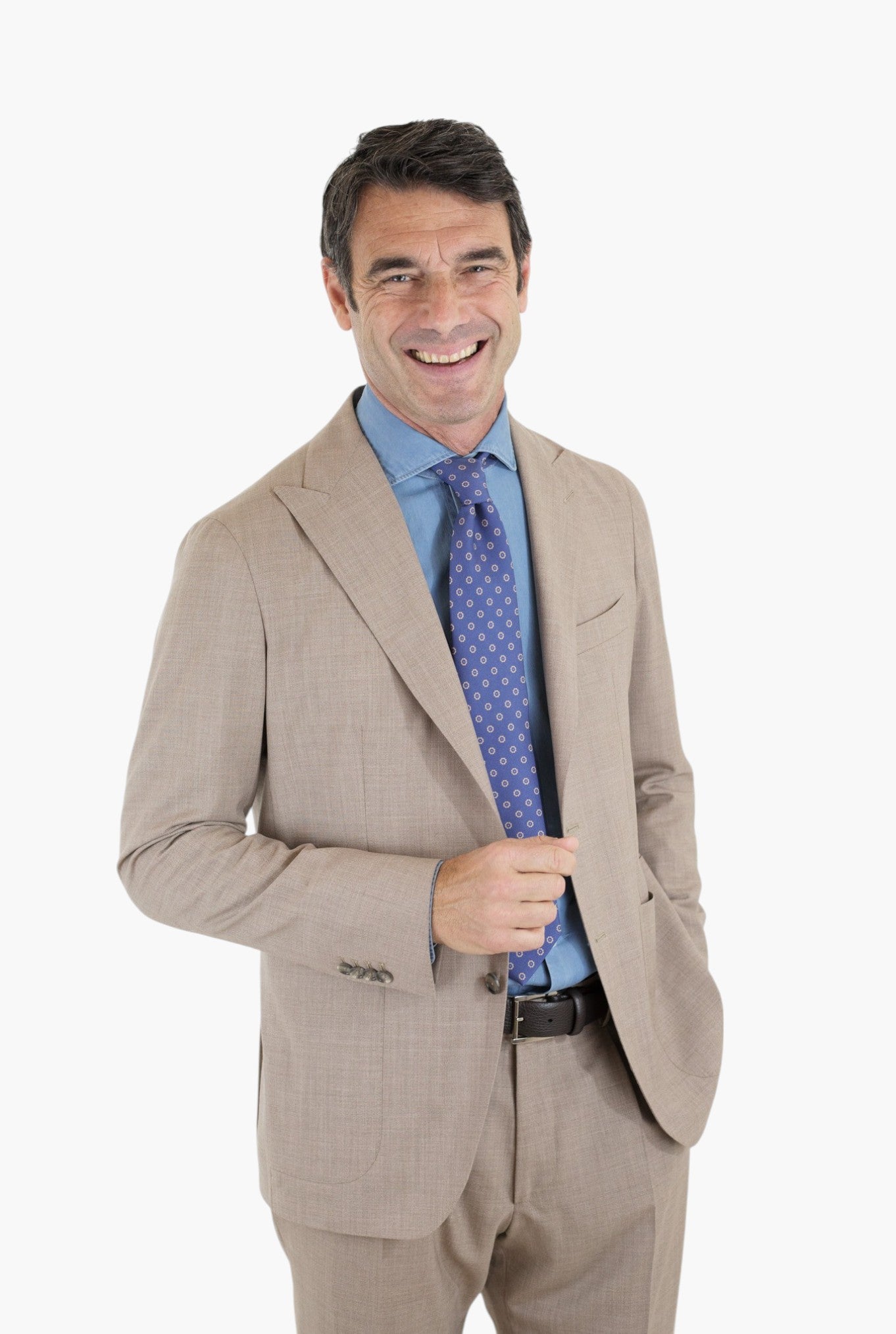 TAGLIATORE ABITO Monopetto Fresco Lana e Seta Beige