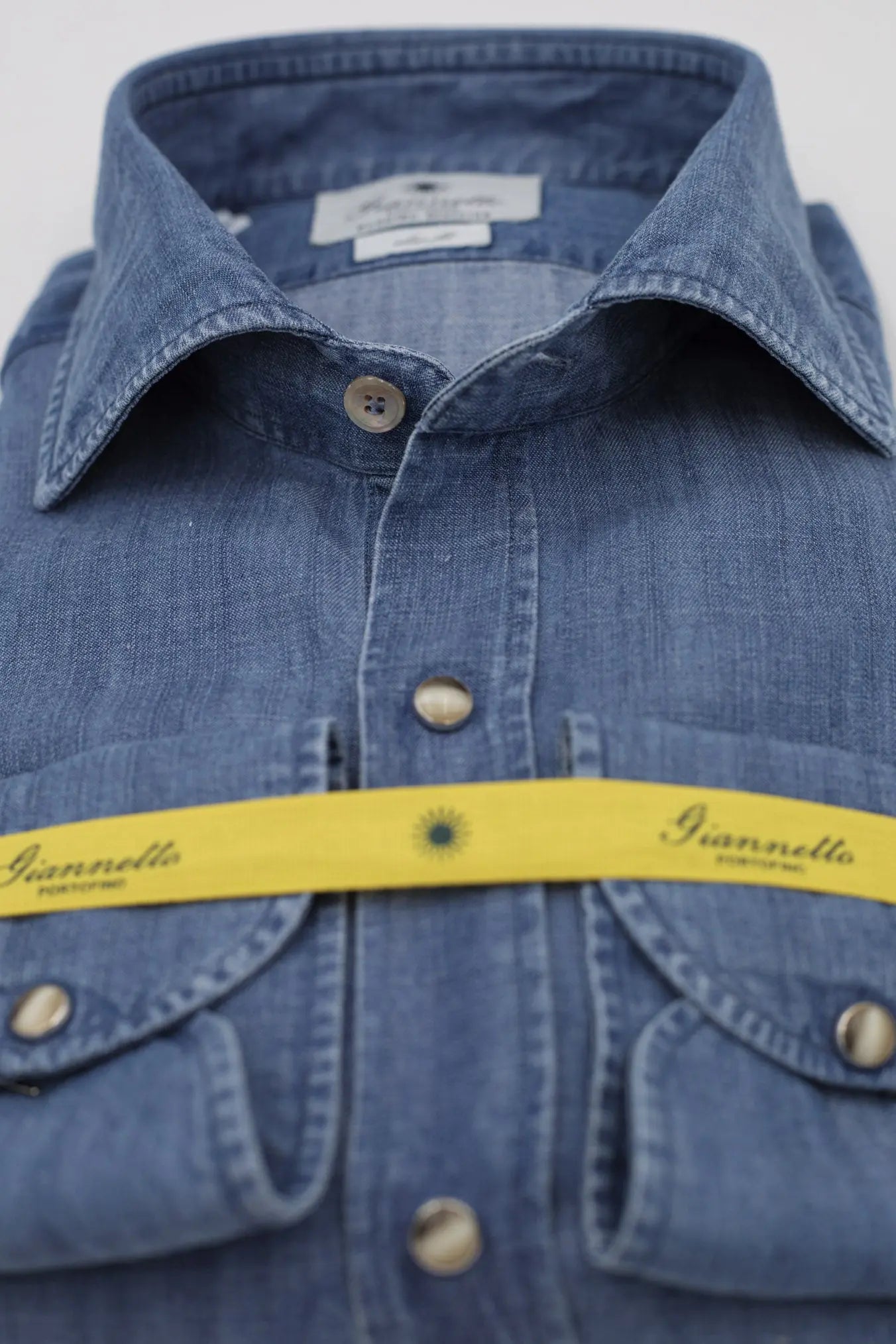 GIANNETTO PORTOFINO Camicia Denim Medio SLIM FIT - Guarino Store