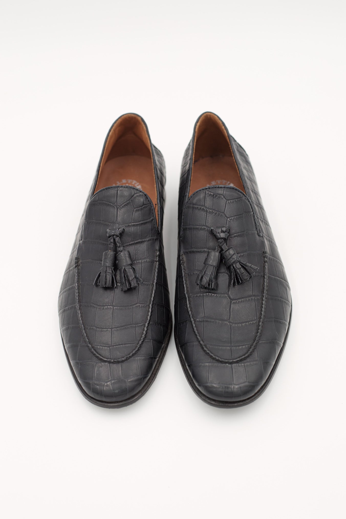 Mocassini in Coccodrillo Opaco Blu - Guarino Store