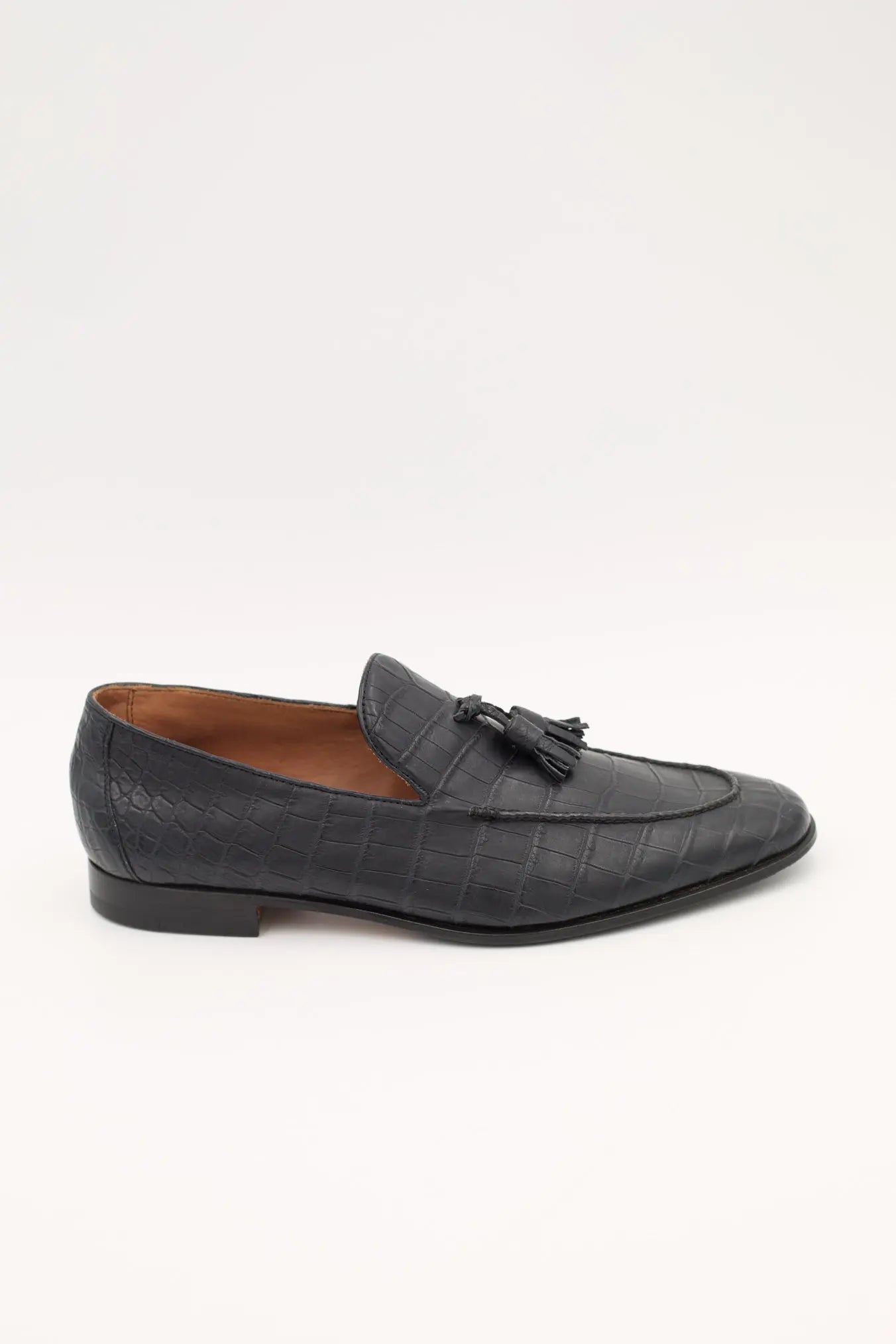 Mocassini in Coccodrillo Opaco Blu - Guarino Store