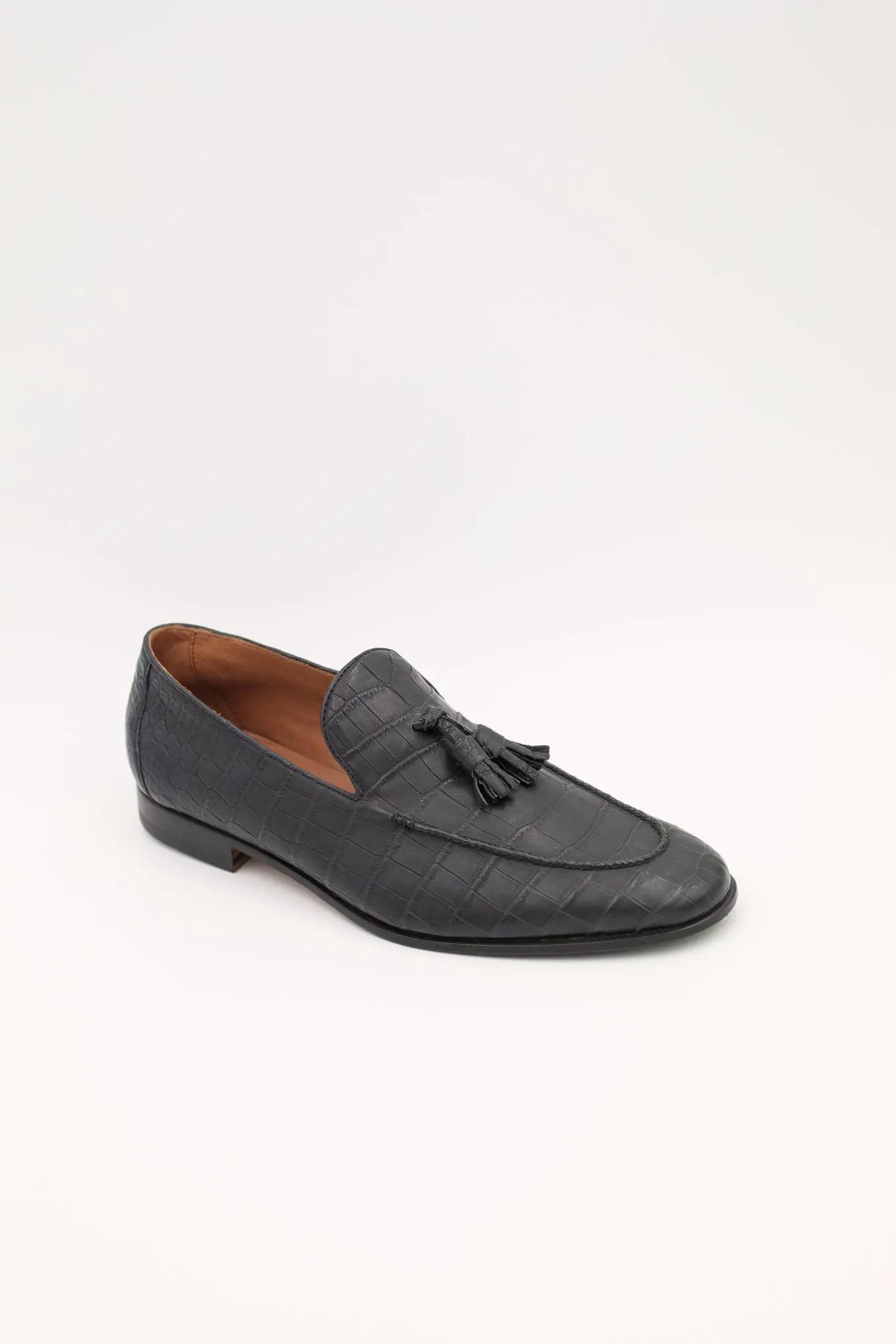 Mocassini in Coccodrillo Opaco Blu - Guarino Store