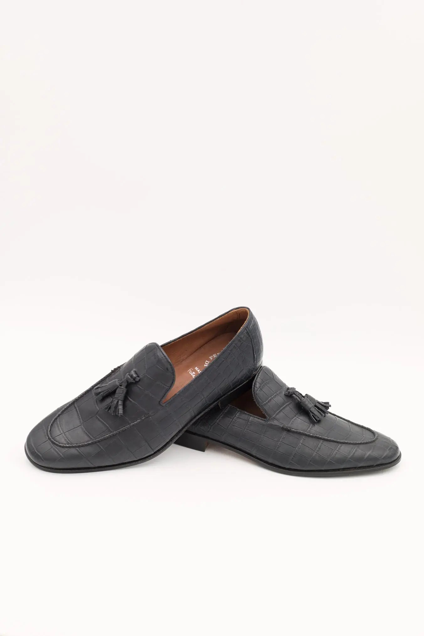 Mocassini in Coccodrillo Opaco Blu - Guarino Store