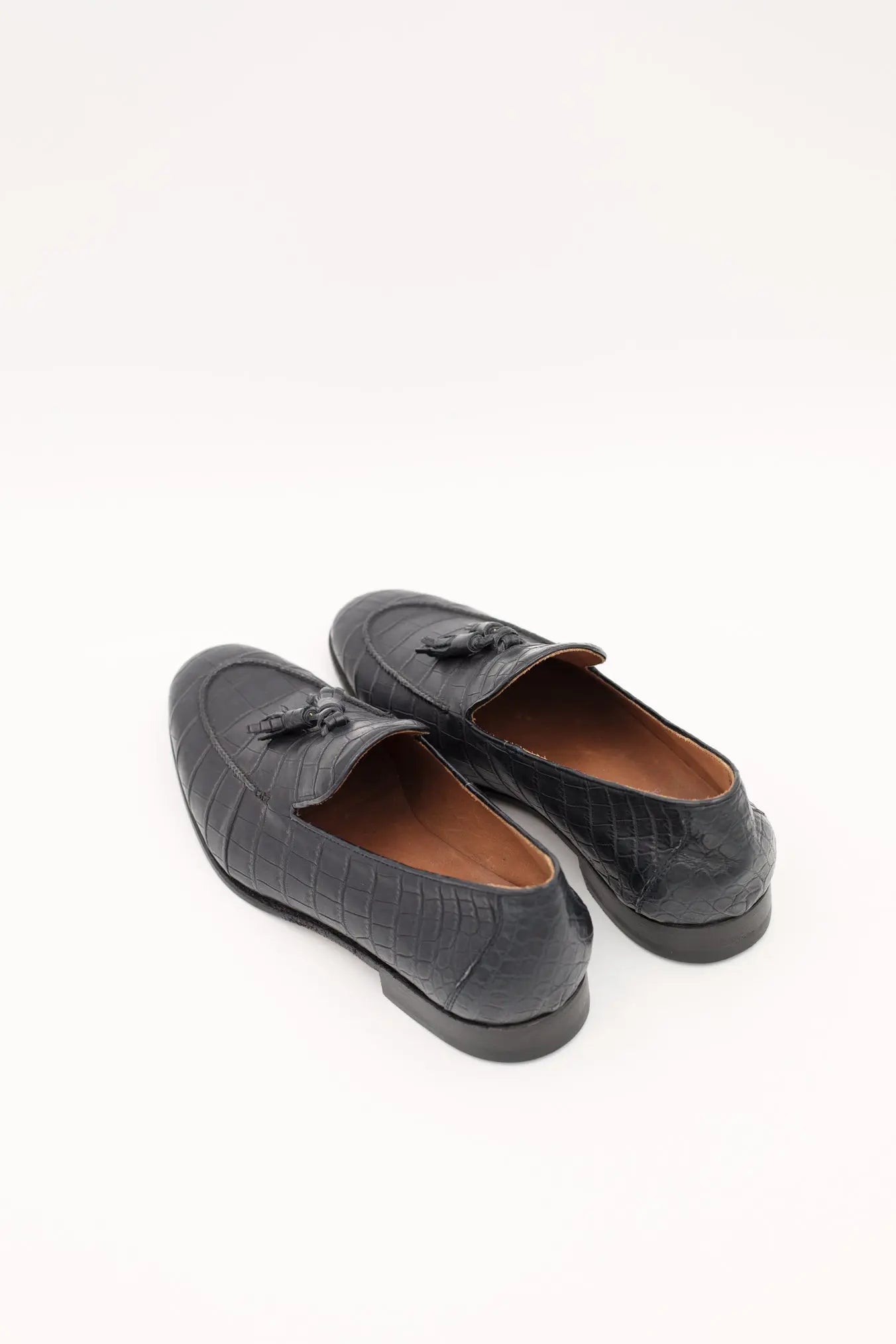 Mocassini in Coccodrillo Opaco Blu - Guarino Store