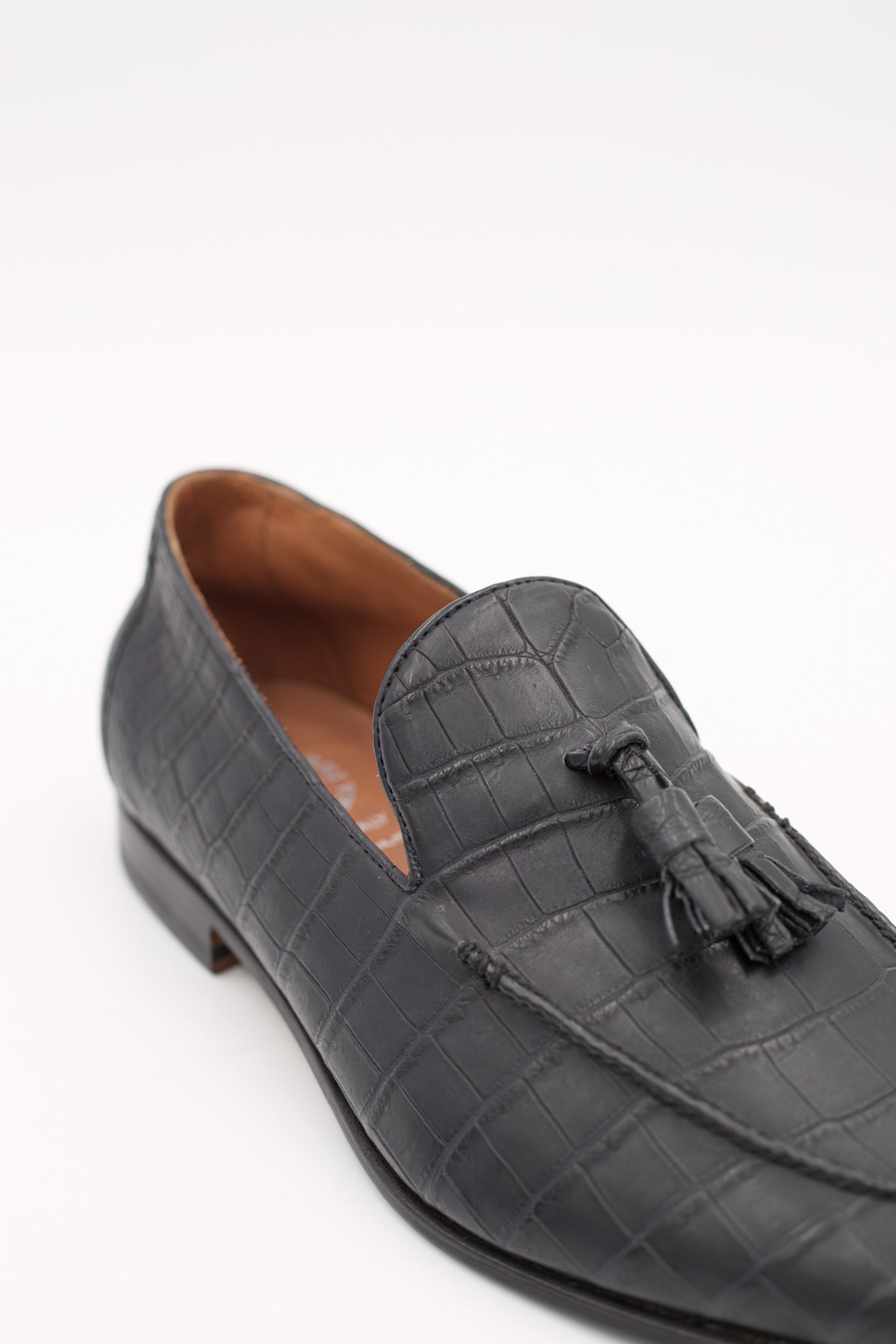 Mocassini in Coccodrillo Opaco Blu - Guarino Store