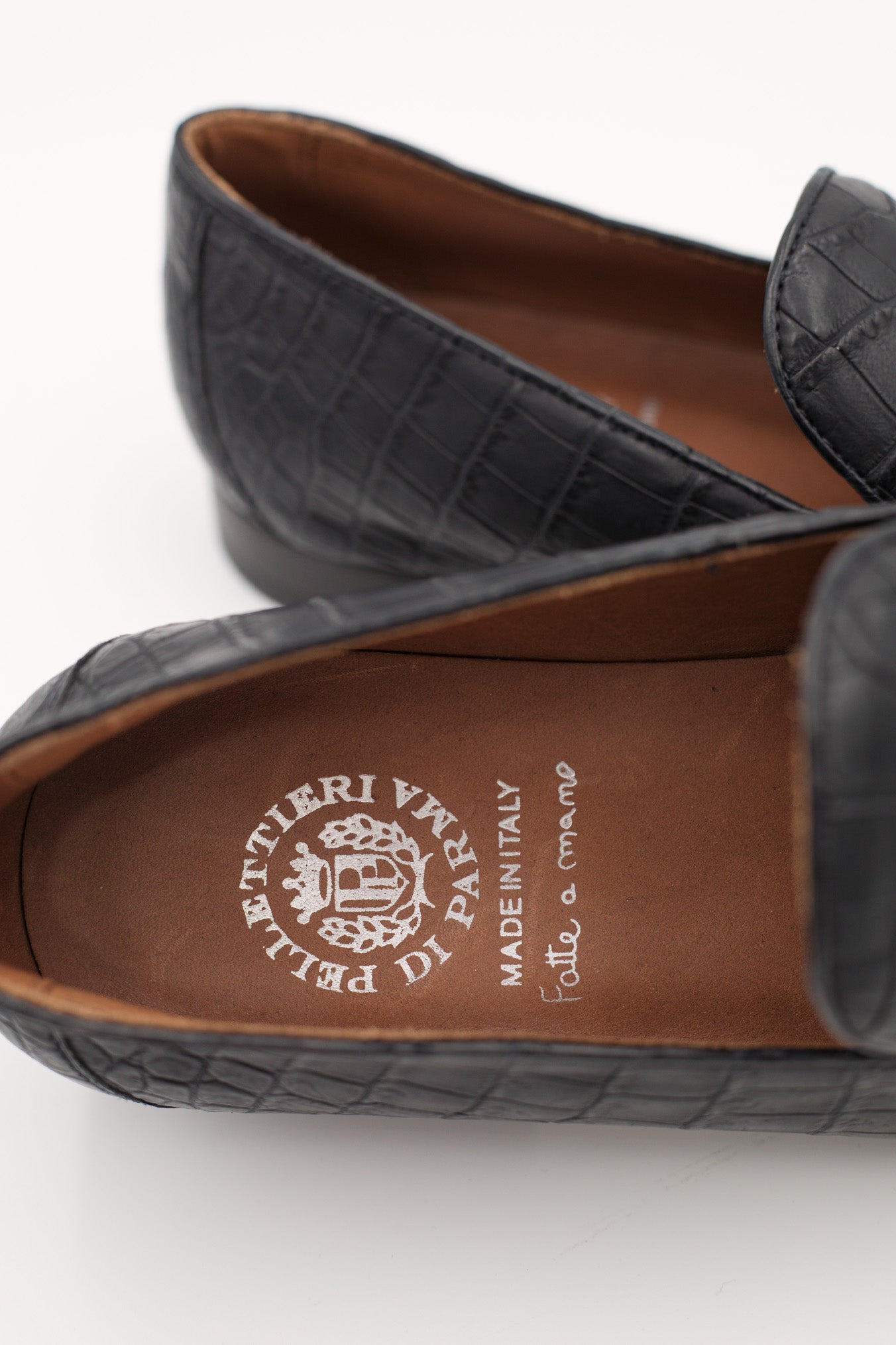 Mocassini in Coccodrillo Opaco Blu - Guarino Store