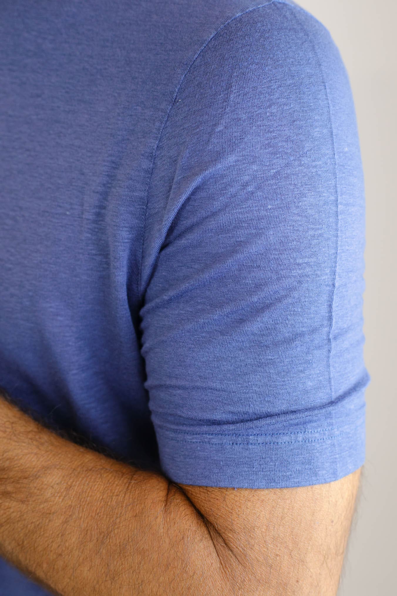 GUARINO T-Shirt Maniche Corte Jersey Lino Blu Royal - Guarino Store