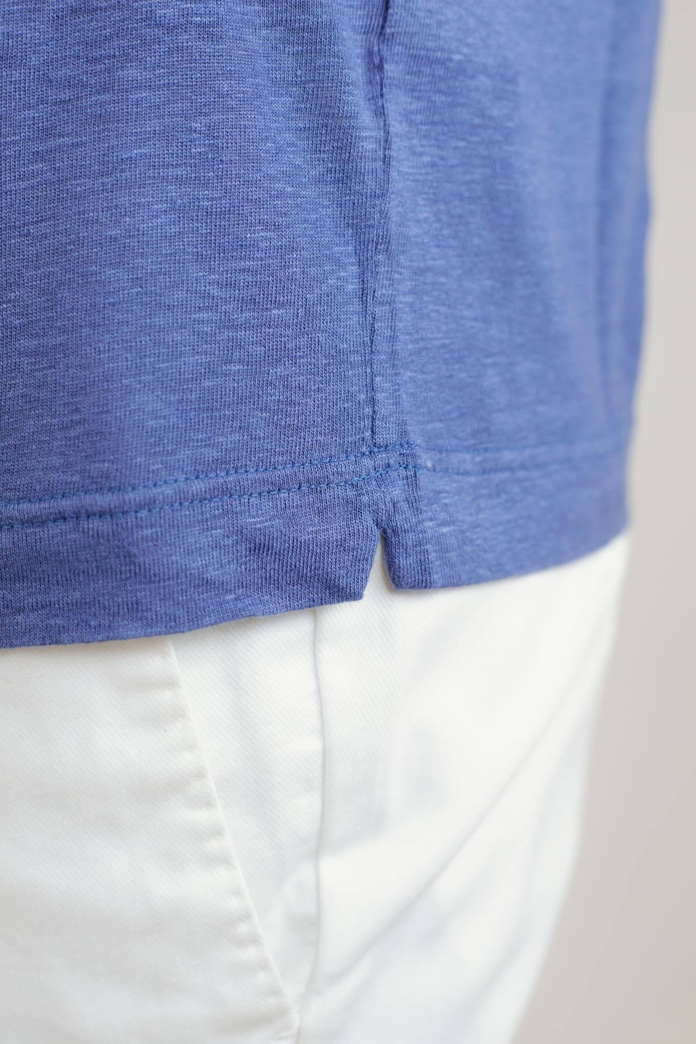 GUARINO T-Shirt Maniche Corte Jersey Lino Blu Royal - Guarino Store