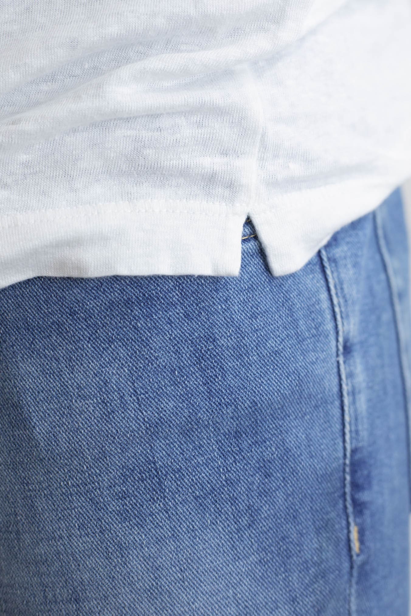 GUARINO Polo Coreana MC Jersey Lino Bianco - Guarino Store