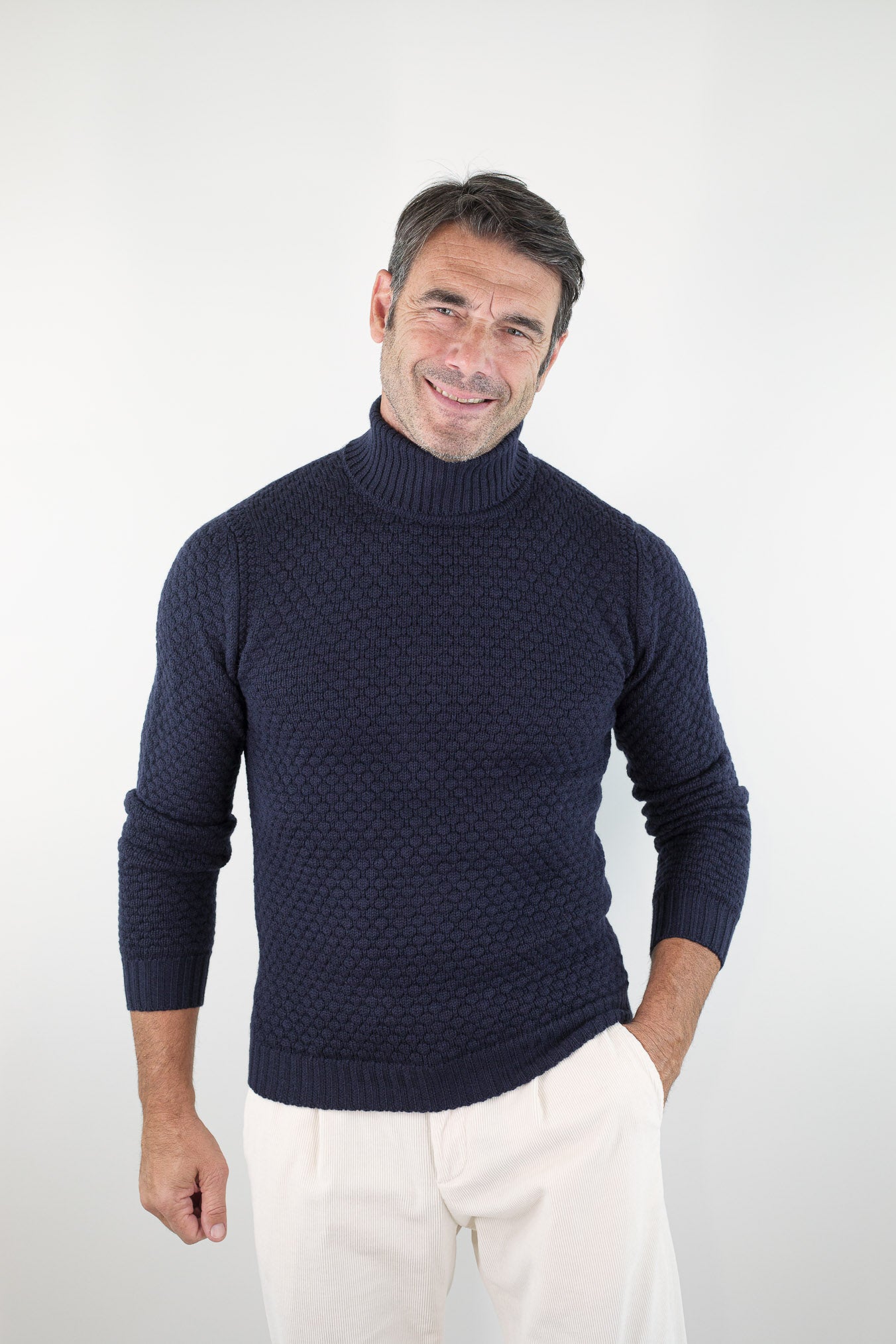 RAKKI' Dolcevita "Hubbel" Nido D'Ape Merinos Blu Navy