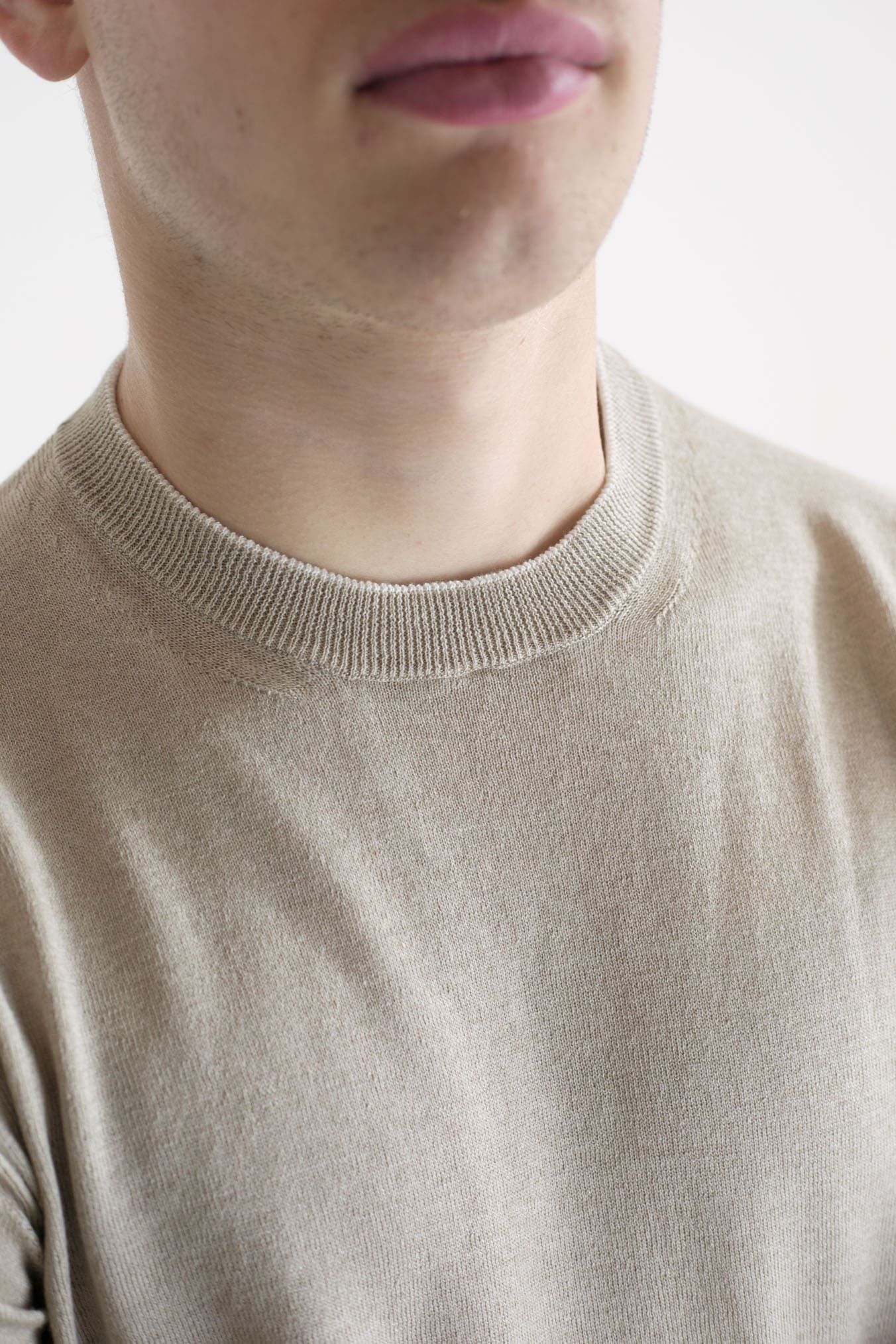 GUARINO Girocollo MM Cotone Lino Cashmere Beige - Guarino Store