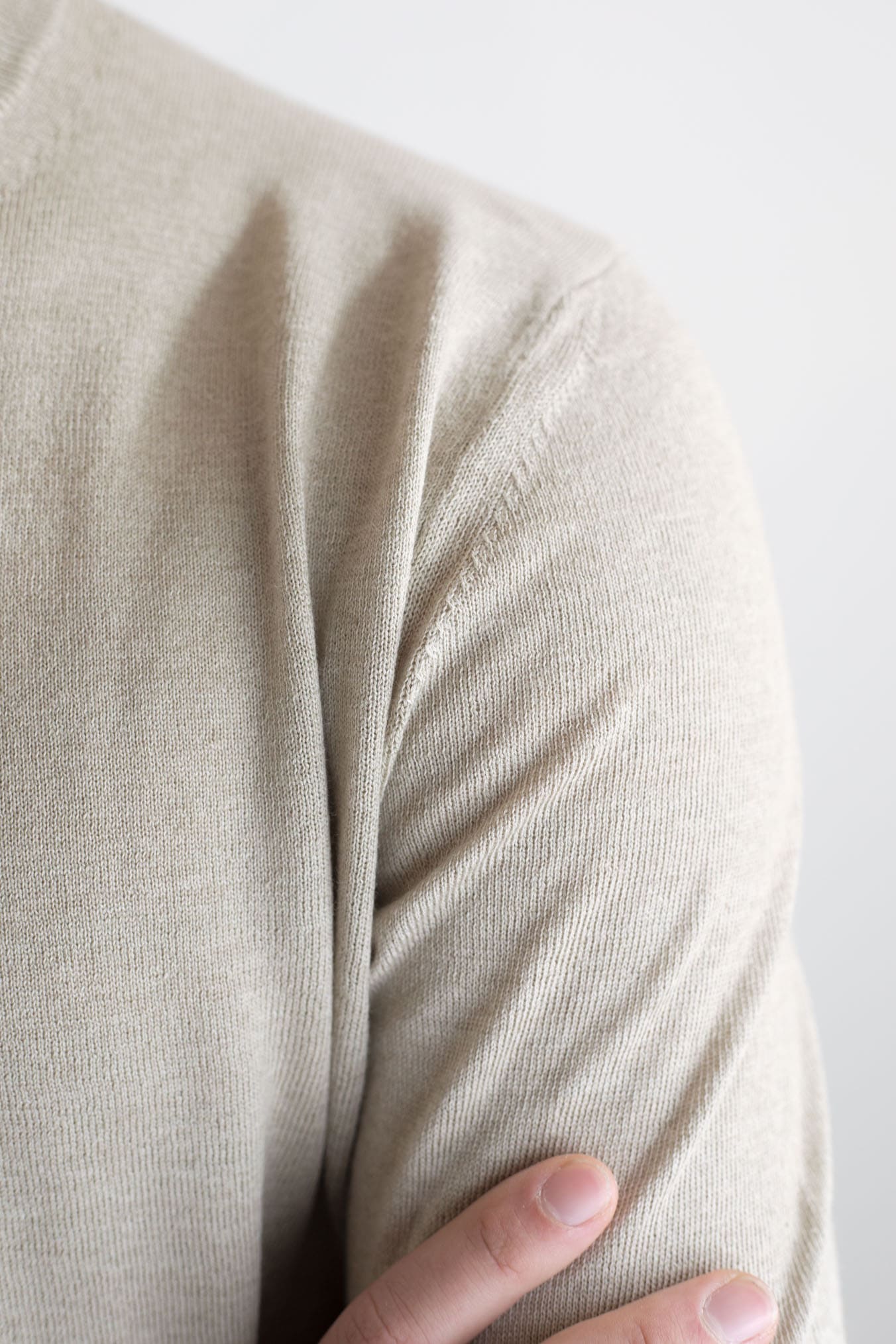 GUARINO Girocollo MM Cotone Lino Cashmere Beige - Guarino Store