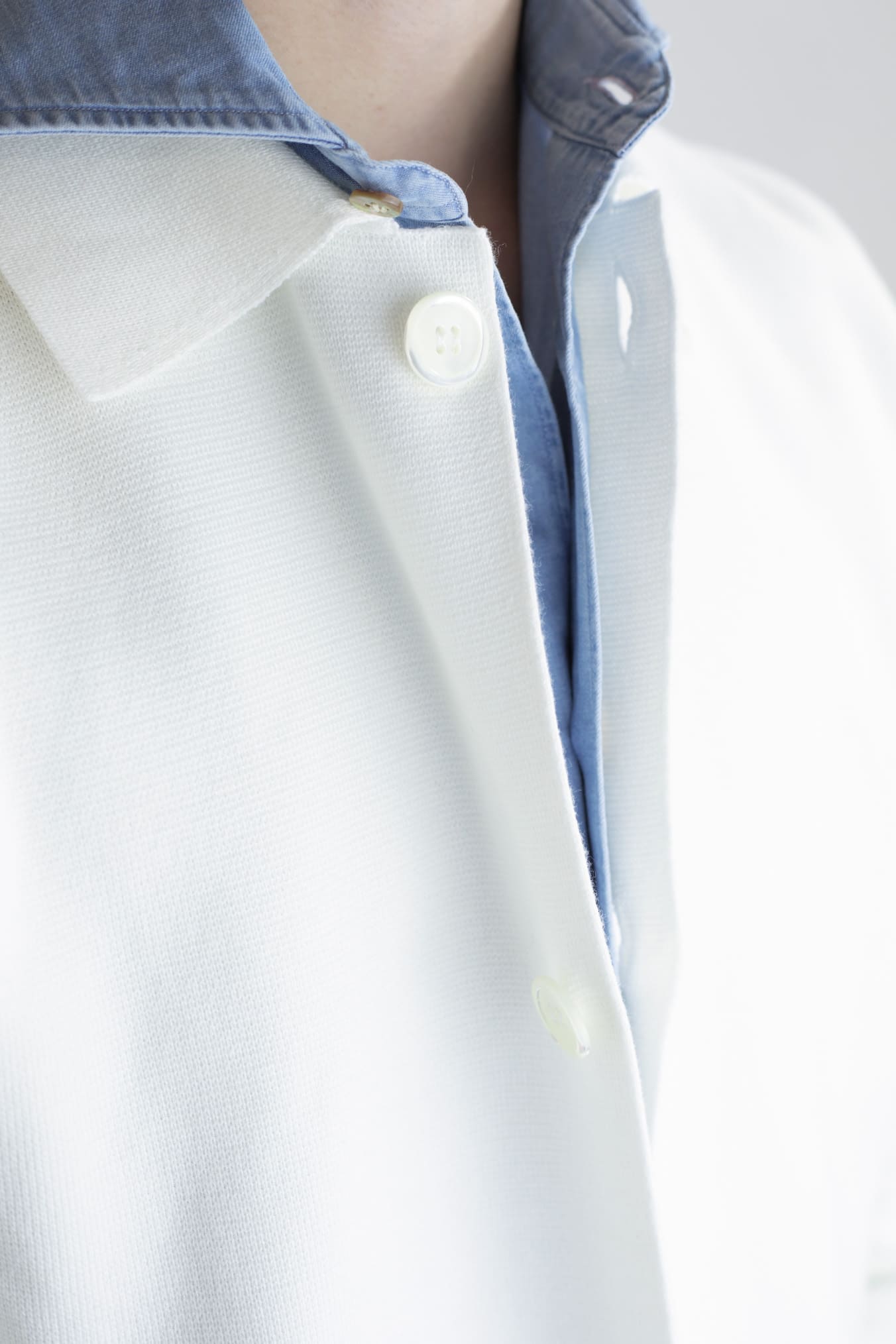 Giacca Maglia Jersey Cotone Bianco