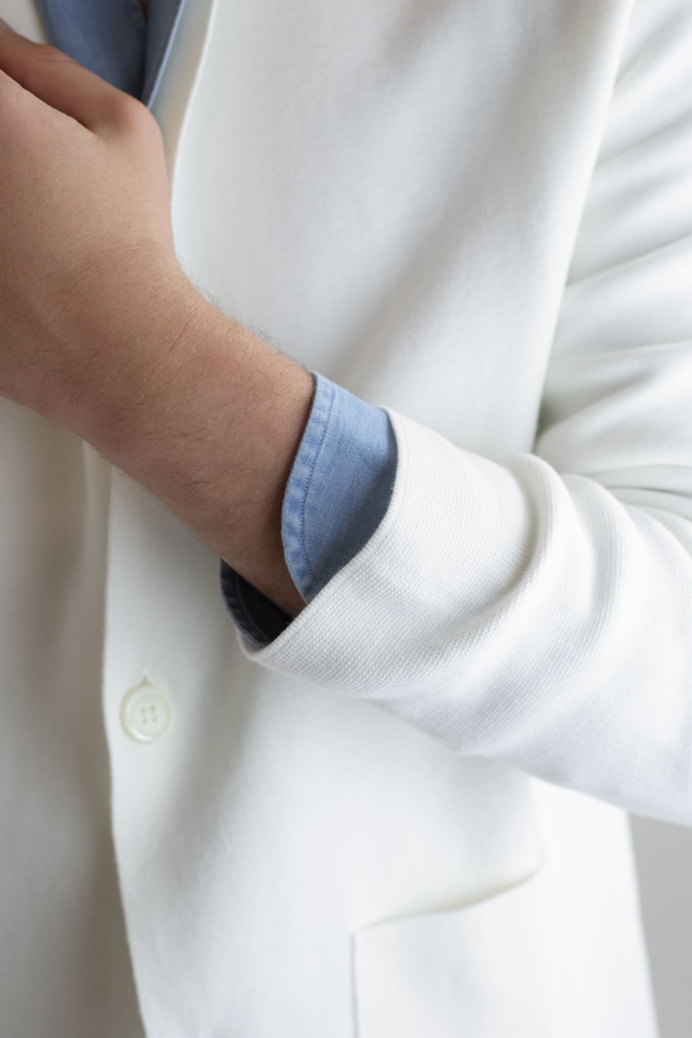 Giacca Maglia Jersey Cotone Bianco