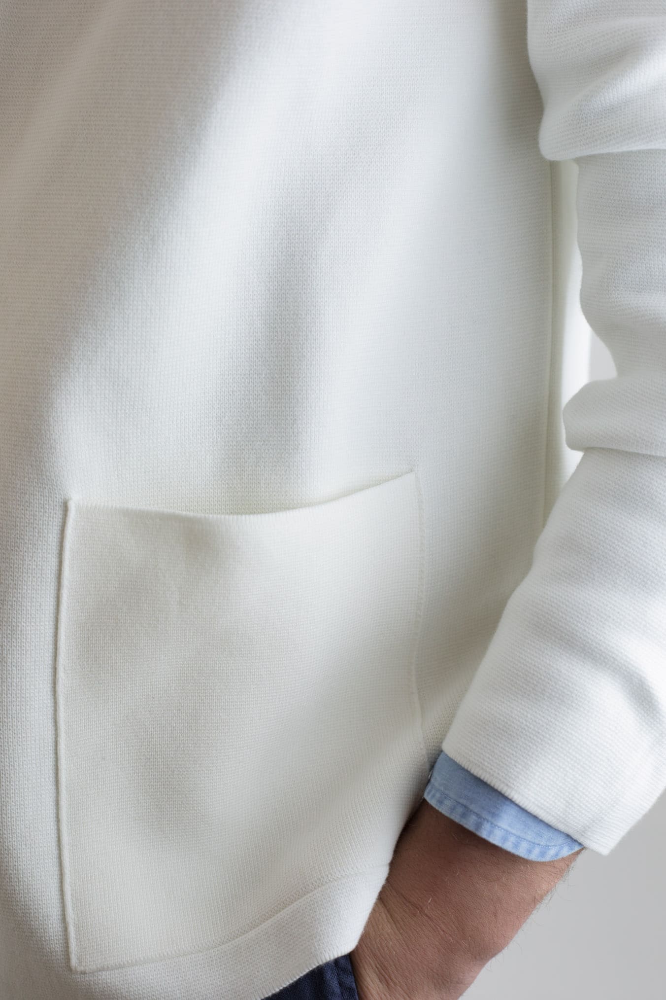 Giacca Maglia Jersey Cotone Bianco