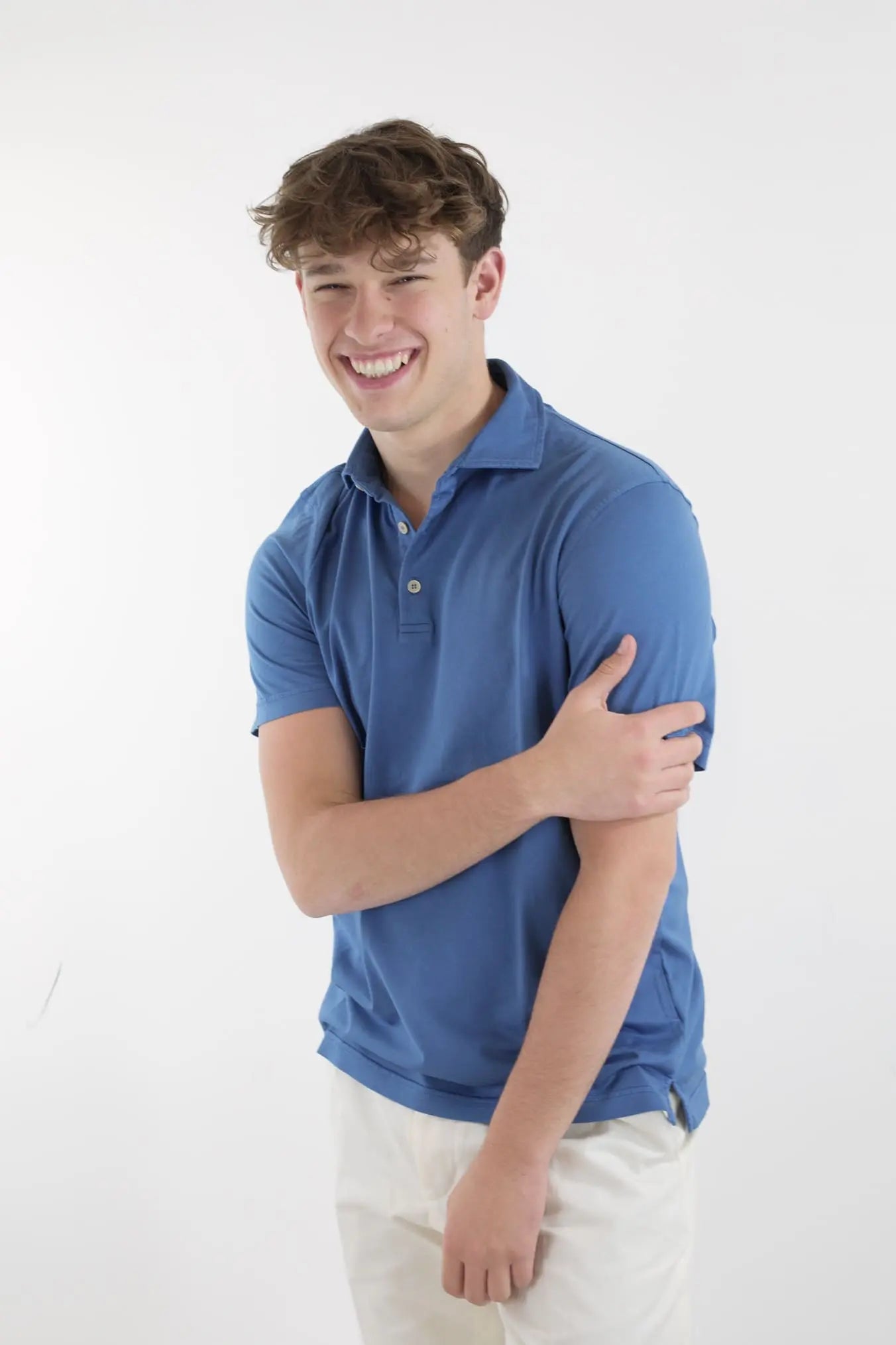 FEDELI Polo MM Cotone Organico Giza Frosted Blu Ceruleo - Guarino Store