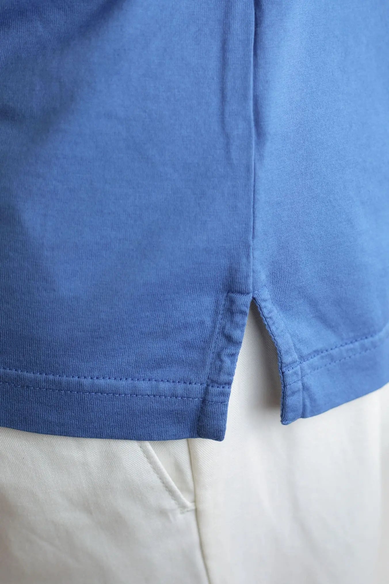 FEDELI Polo MM Cotone Organico Giza Frosted Blu Ceruleo - Guarino Store