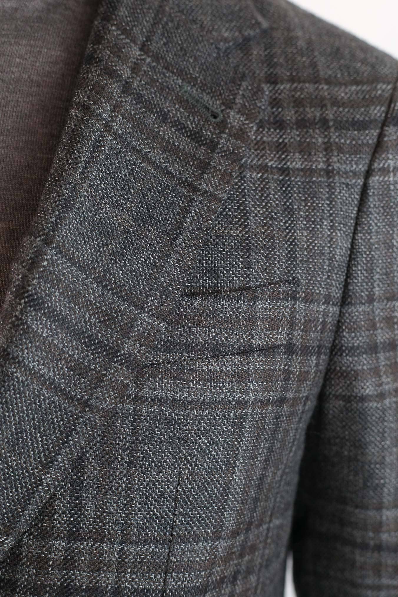 Giacca Check in Cashmere Marrone CANALI