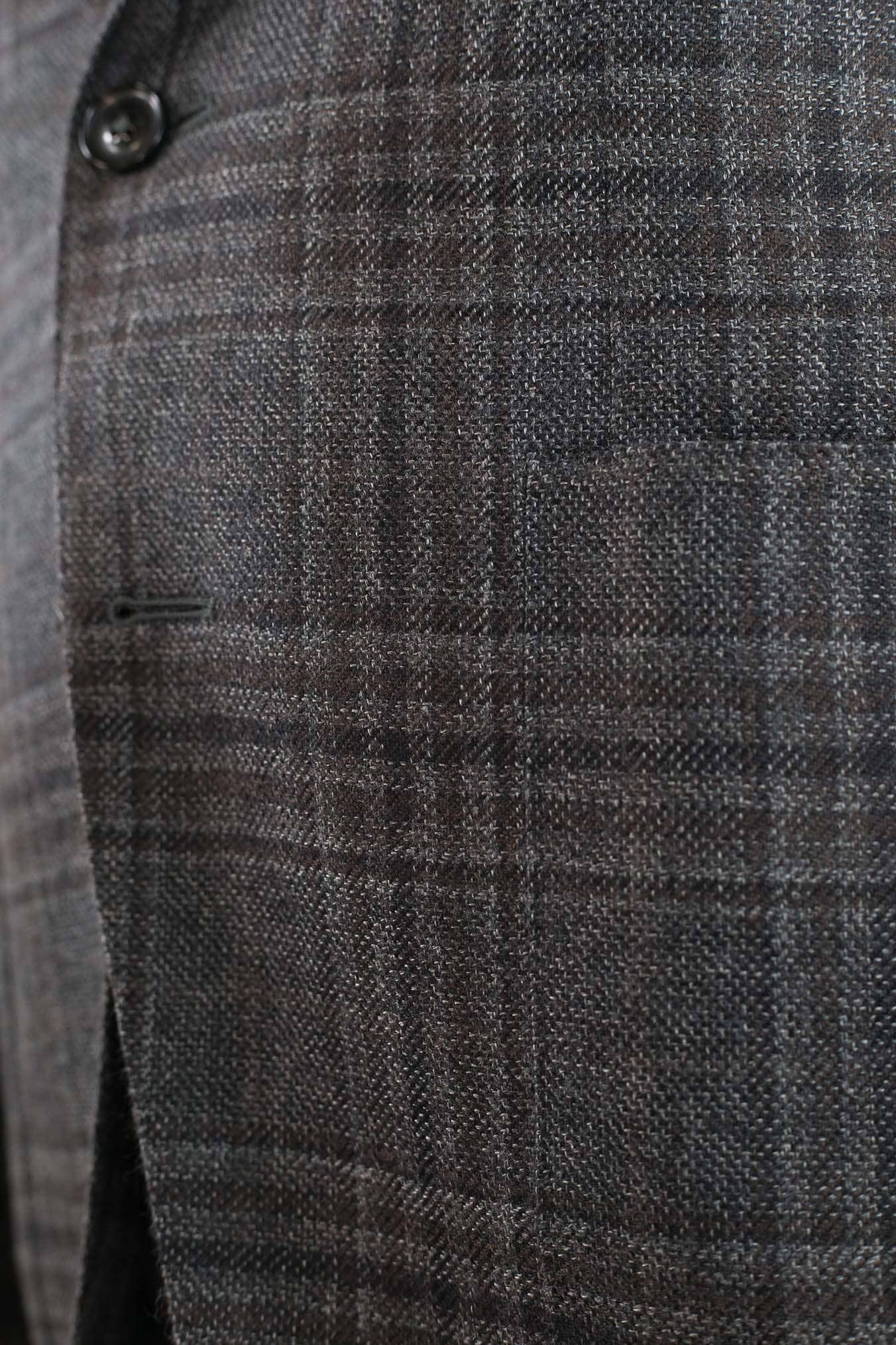Giacca Check in Cashmere Marrone CANALI