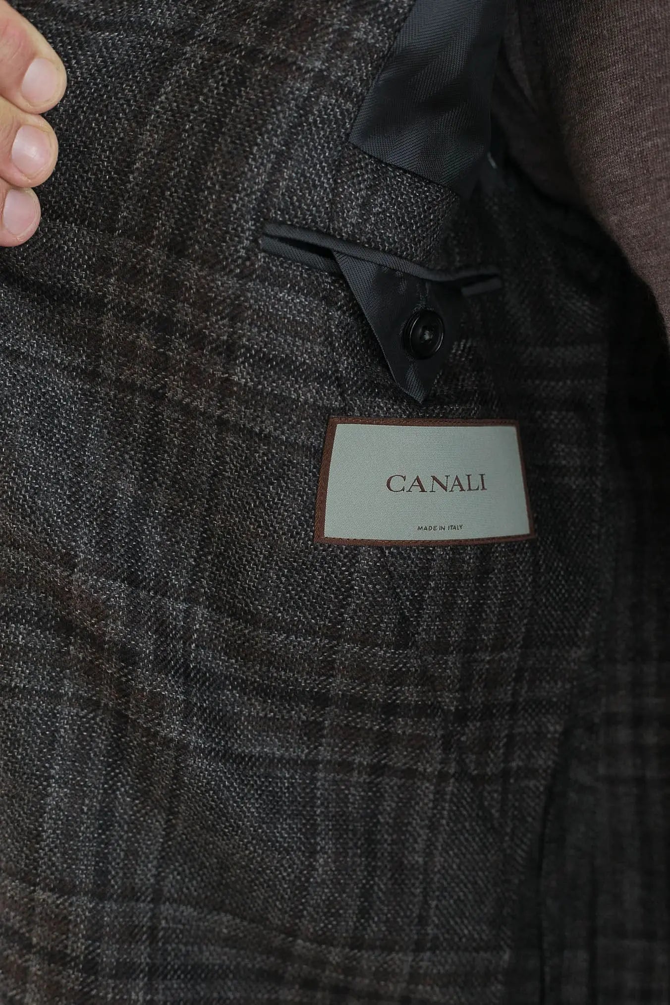 Giacca Check in Cashmere Marrone CANALI