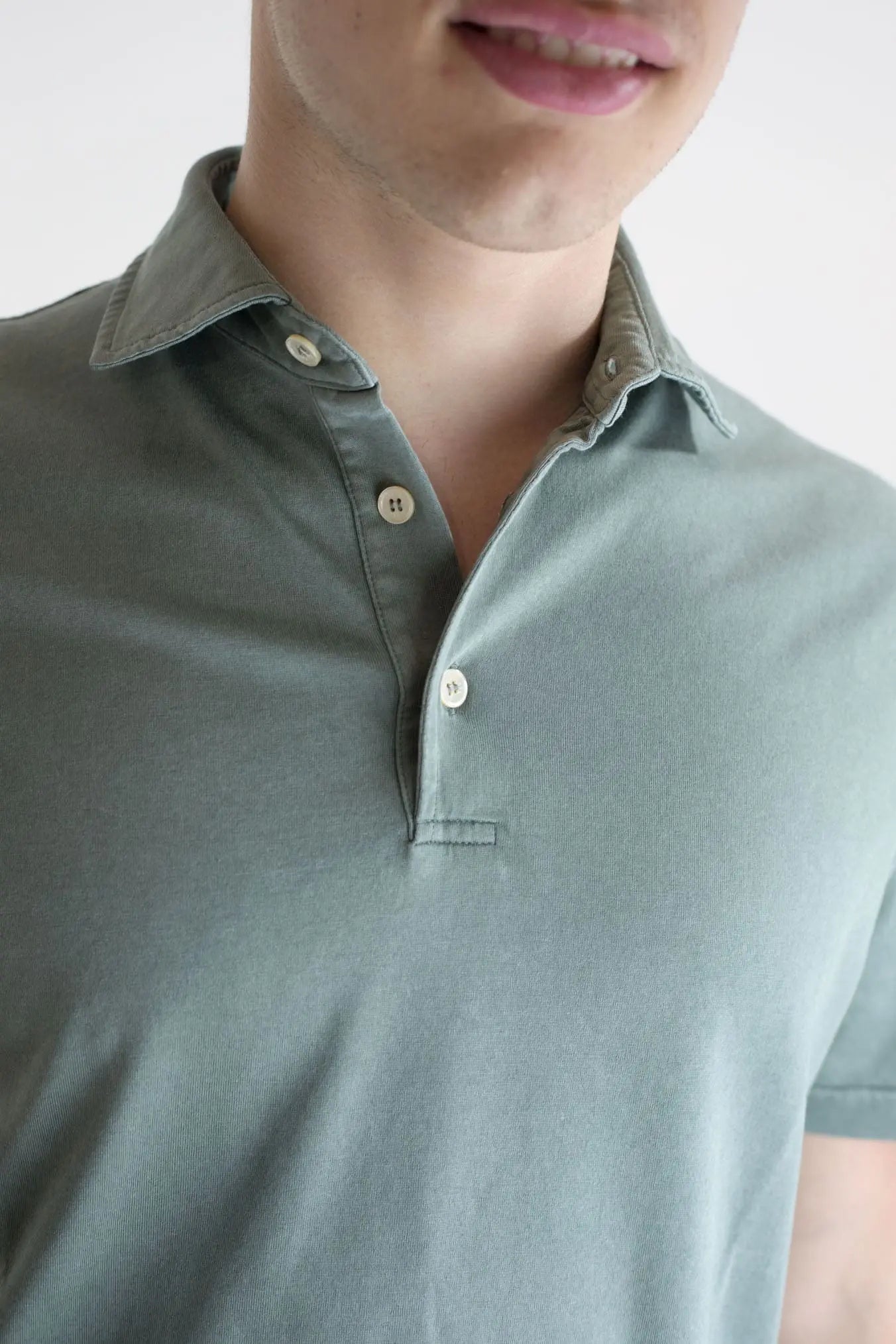 FEDELI Polo MM Cotone Organico Giza Frosted Verde - Guarino Store