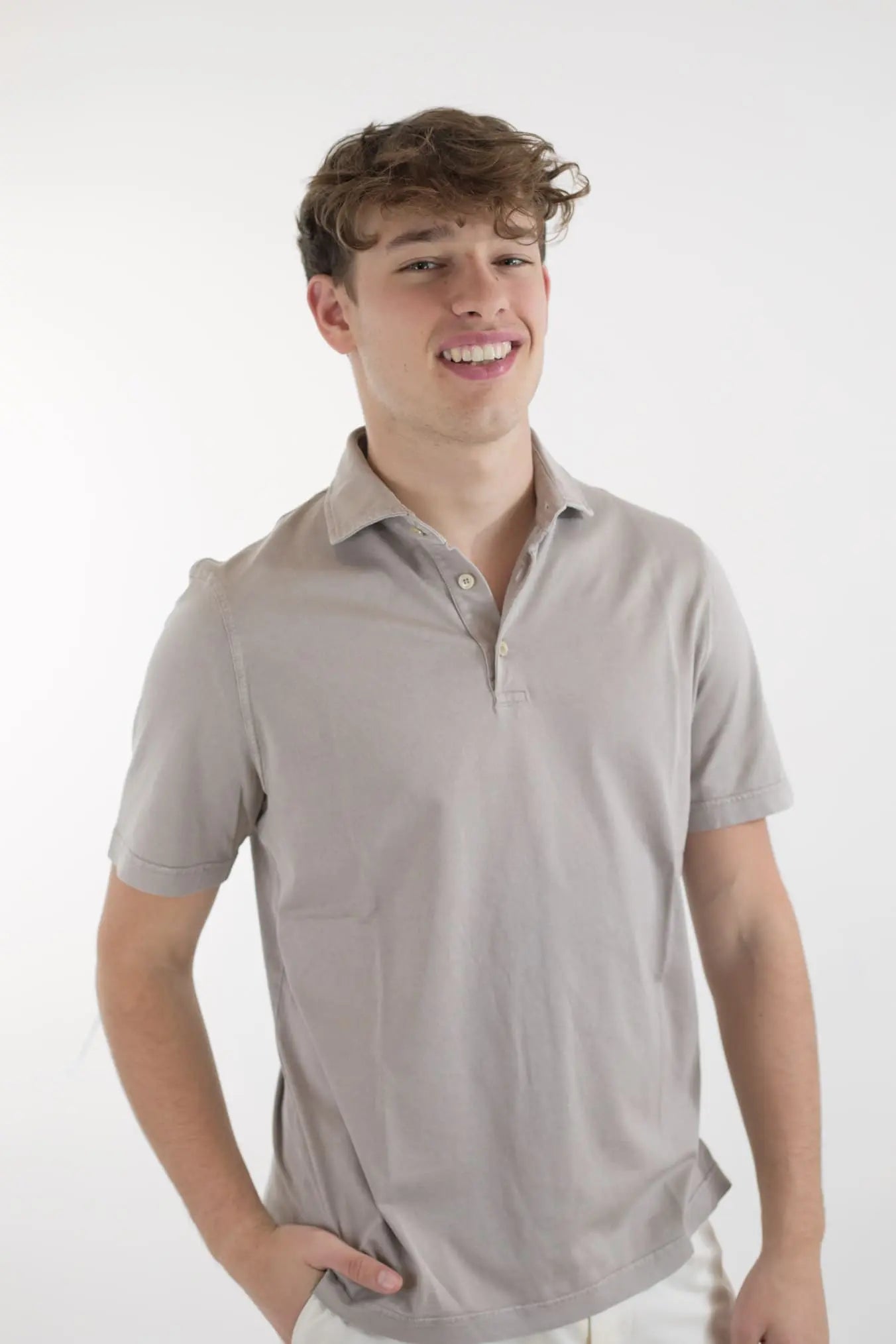 FEDELI Polo MM Cotone Organico Giza Frosted Beige - Guarino Store