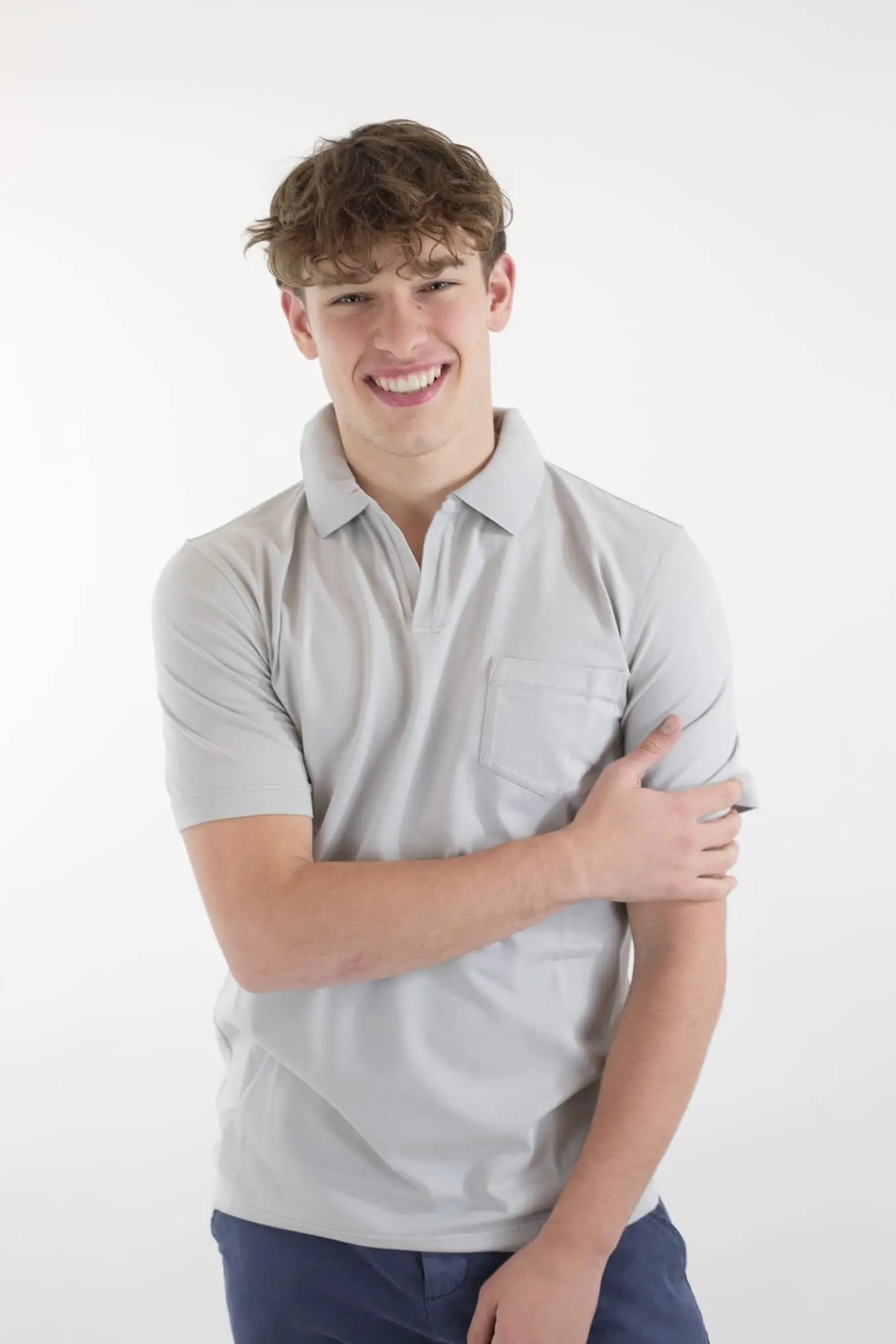 Polo T-Shirt Crew Jersey Cotone Grigio Perla SEASE
