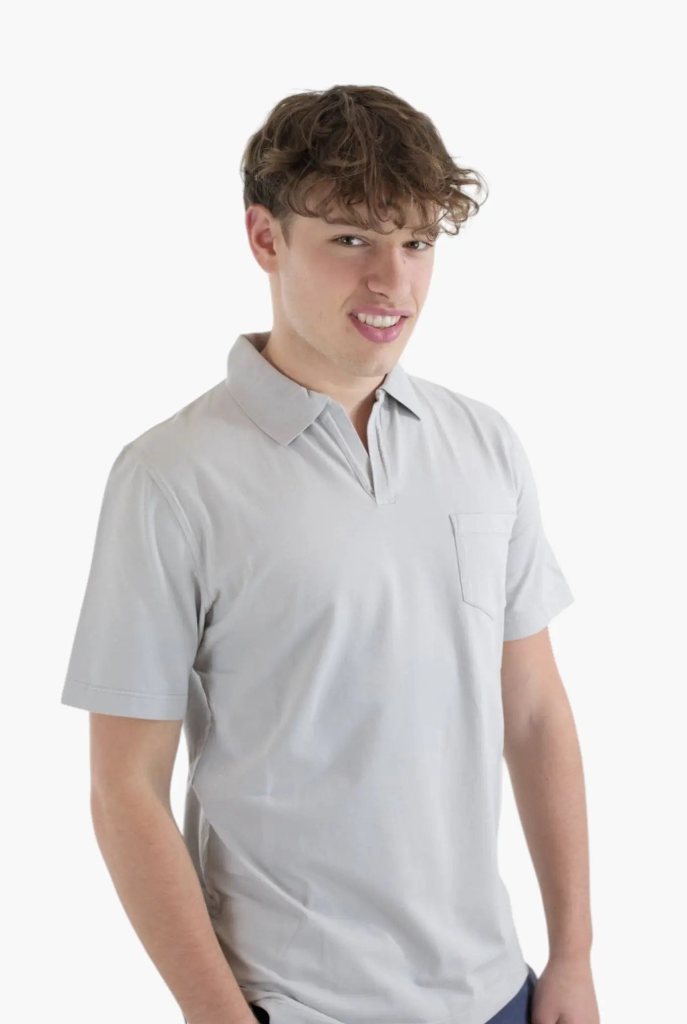 Polo T-Shirt Crew Jersey Cotone Grigio Perla SEASE